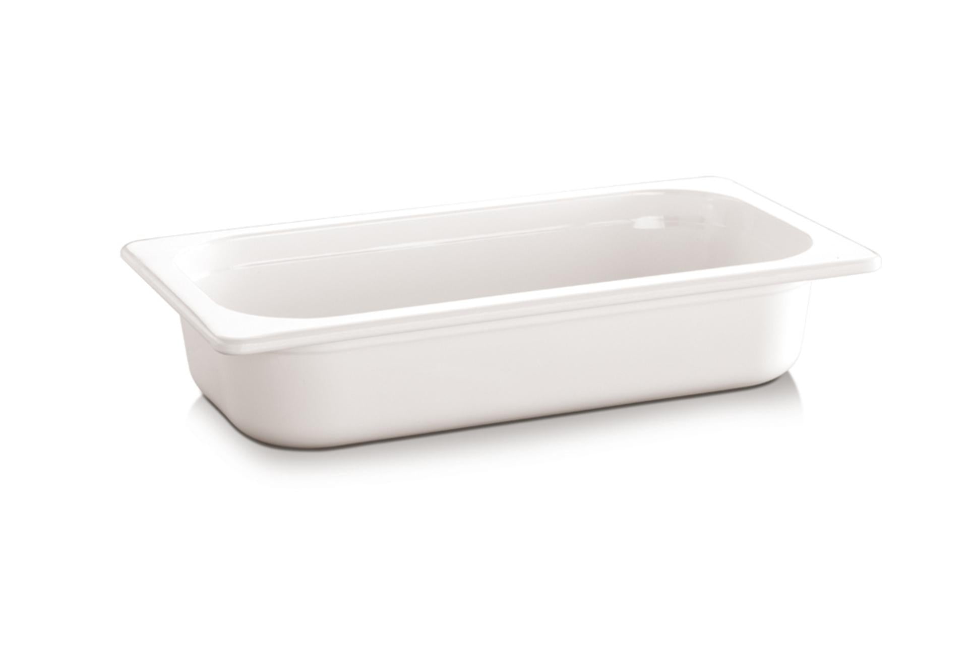 APS Ecoline Contenitore GN 1/4 H.6.5 cm - 26.4 x 16.2 cm 1.35 Litri In Melamina Bianco Impilabile 1