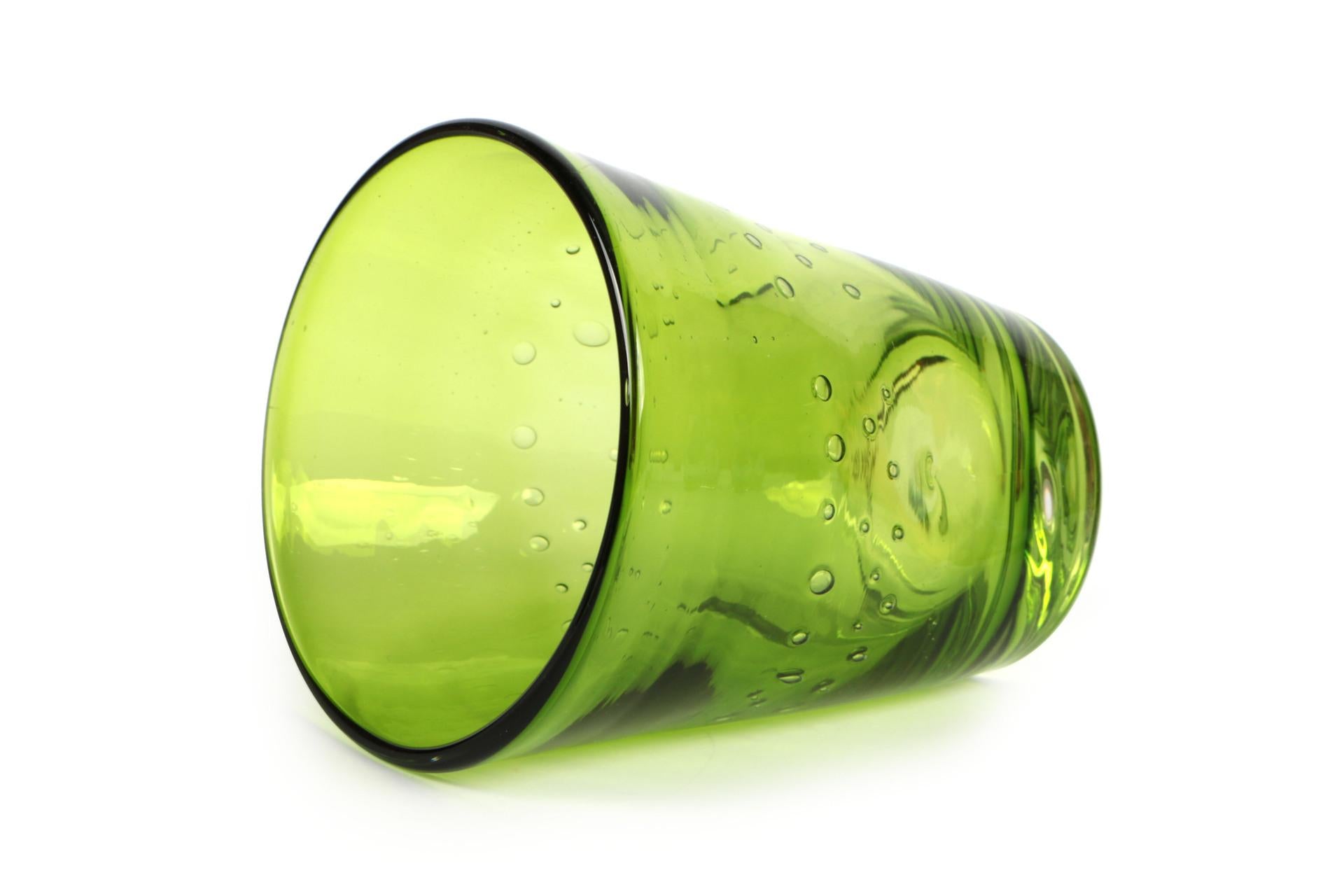 Import Tavola Professional Rialto Bicchiere Acqua 35 cl Incamiciato Verde In Pasta di Vetro Soffiato a Bocca - Set 6 Pz