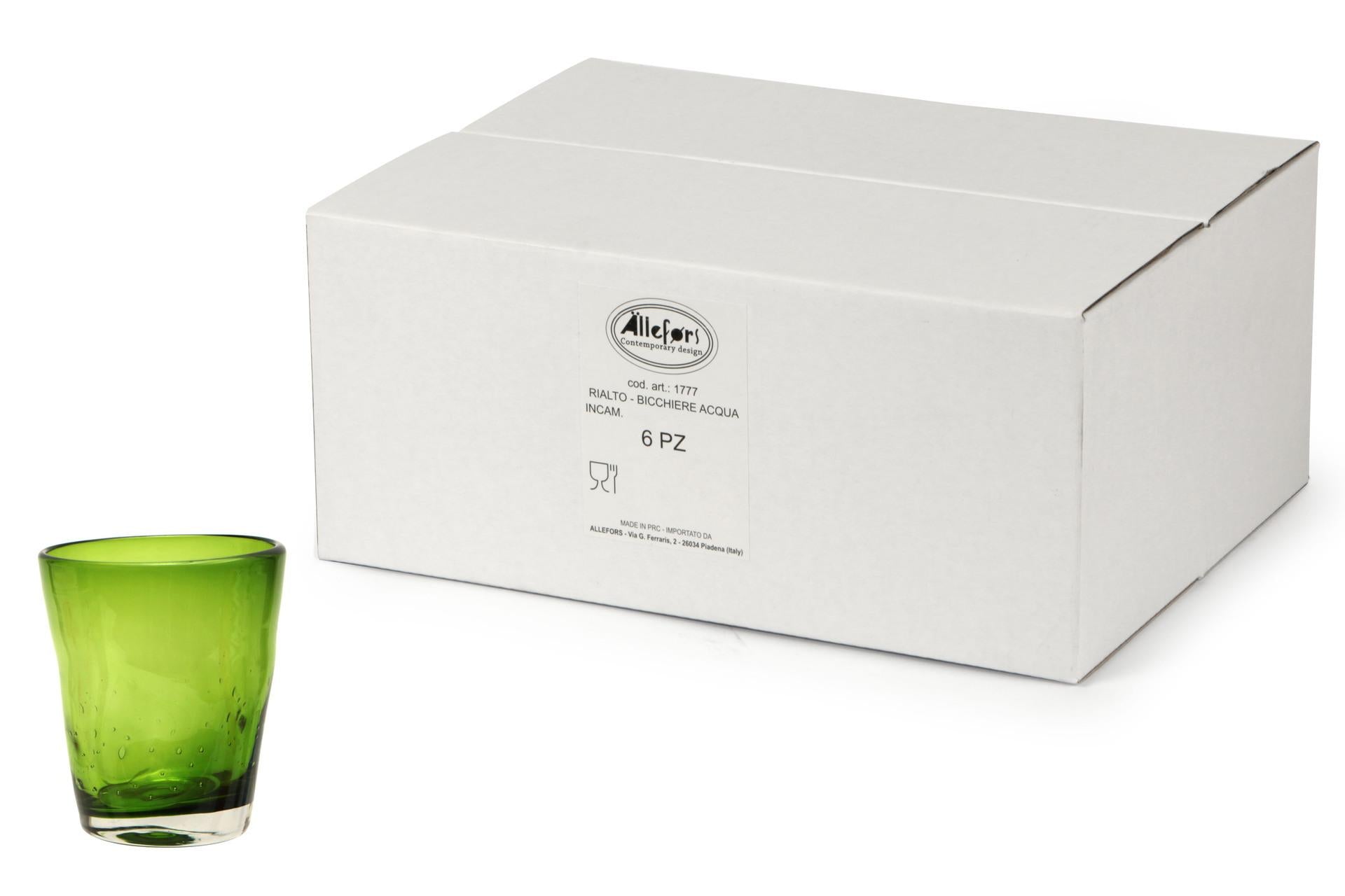 Import Tavola Professional Rialto Bicchiere Acqua 35 cl Incamiciato Verde In Pasta di Vetro Soffiato a Bocca - Set 6 Pz 3