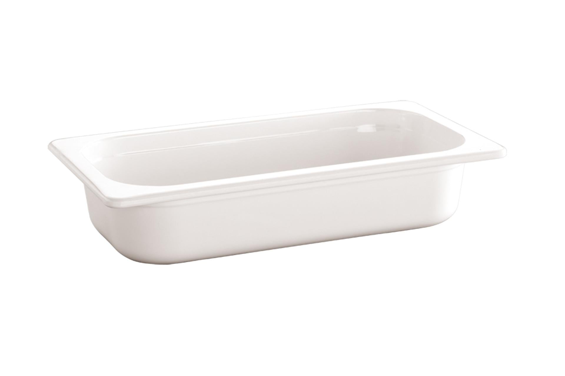 APS Ecoline Contenitore GN 1/3 H.6.5 cm - 32.5 x 17.5 cm 2.0 Litri In Melamina Bianco Impilabile 1