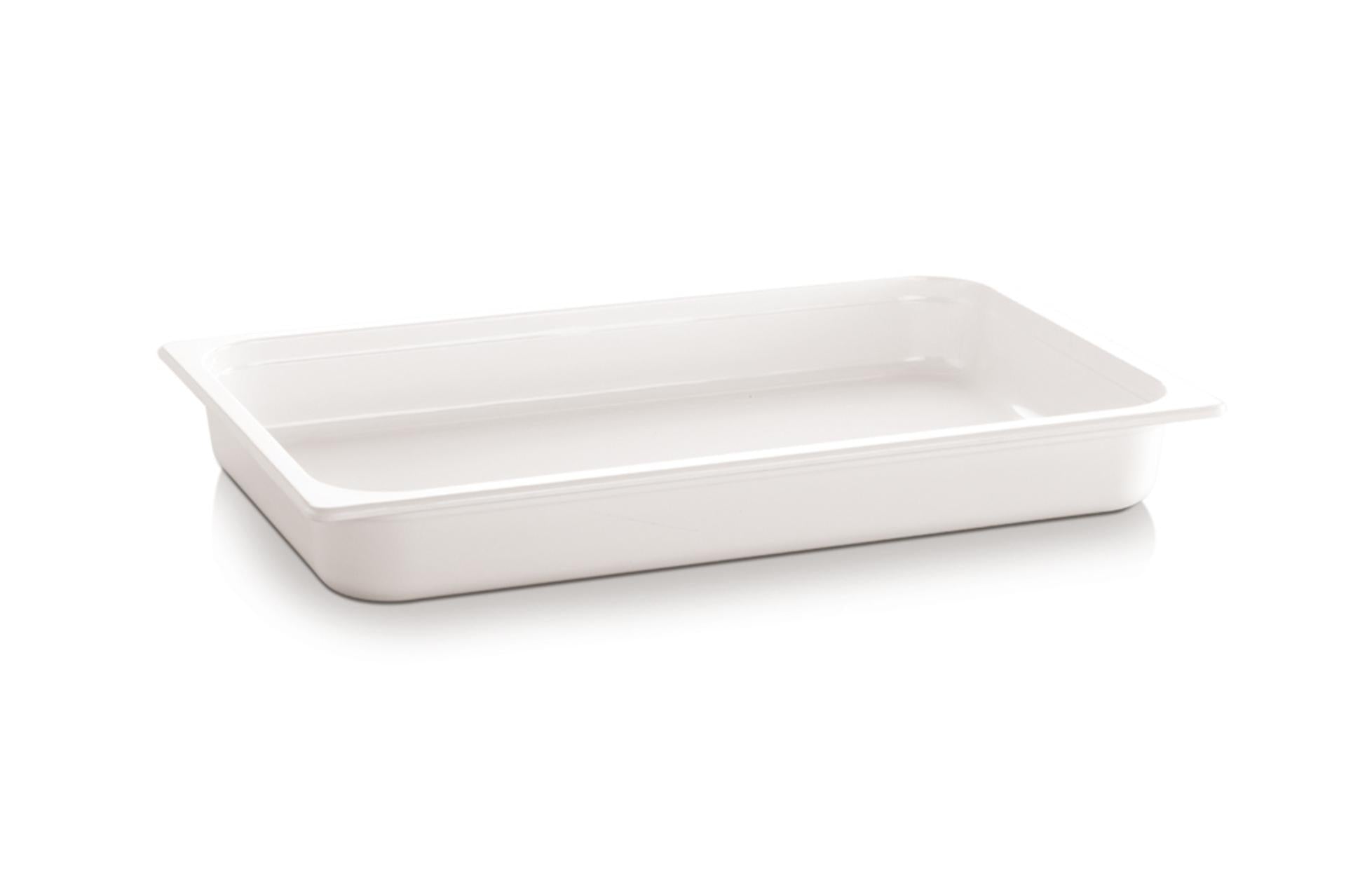 APS Ecoline Contenitore GN 1/1 H.6.5 cm - 53 x 32.5 cm 7.1 Litri In Melamina Bianco 1