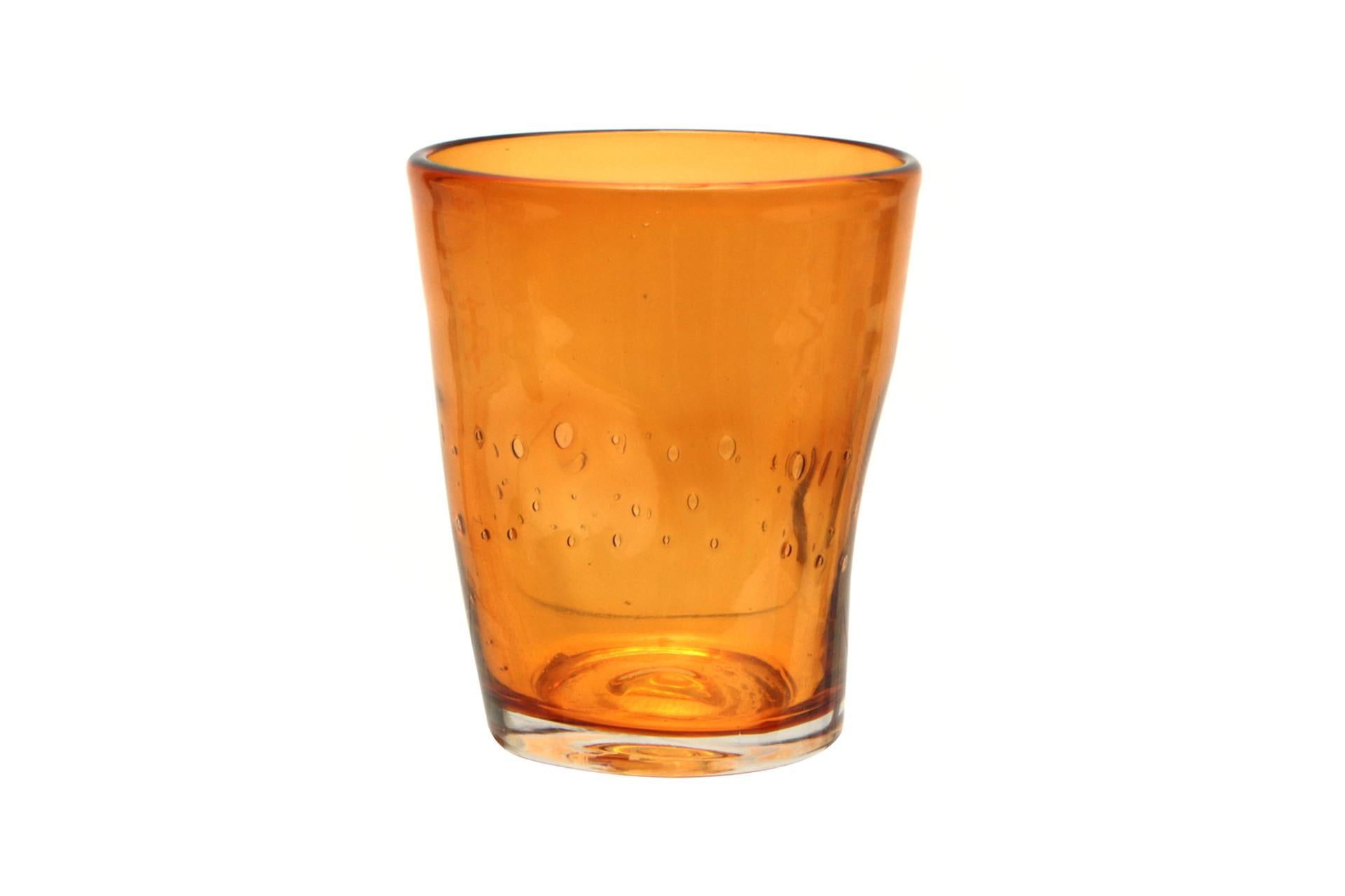 Import Tavola Professional Rialto Bicchiere Acqua 35 cl Incamiciato Ambra In Pasta di Vetro Soffiato - Set 6 Pz