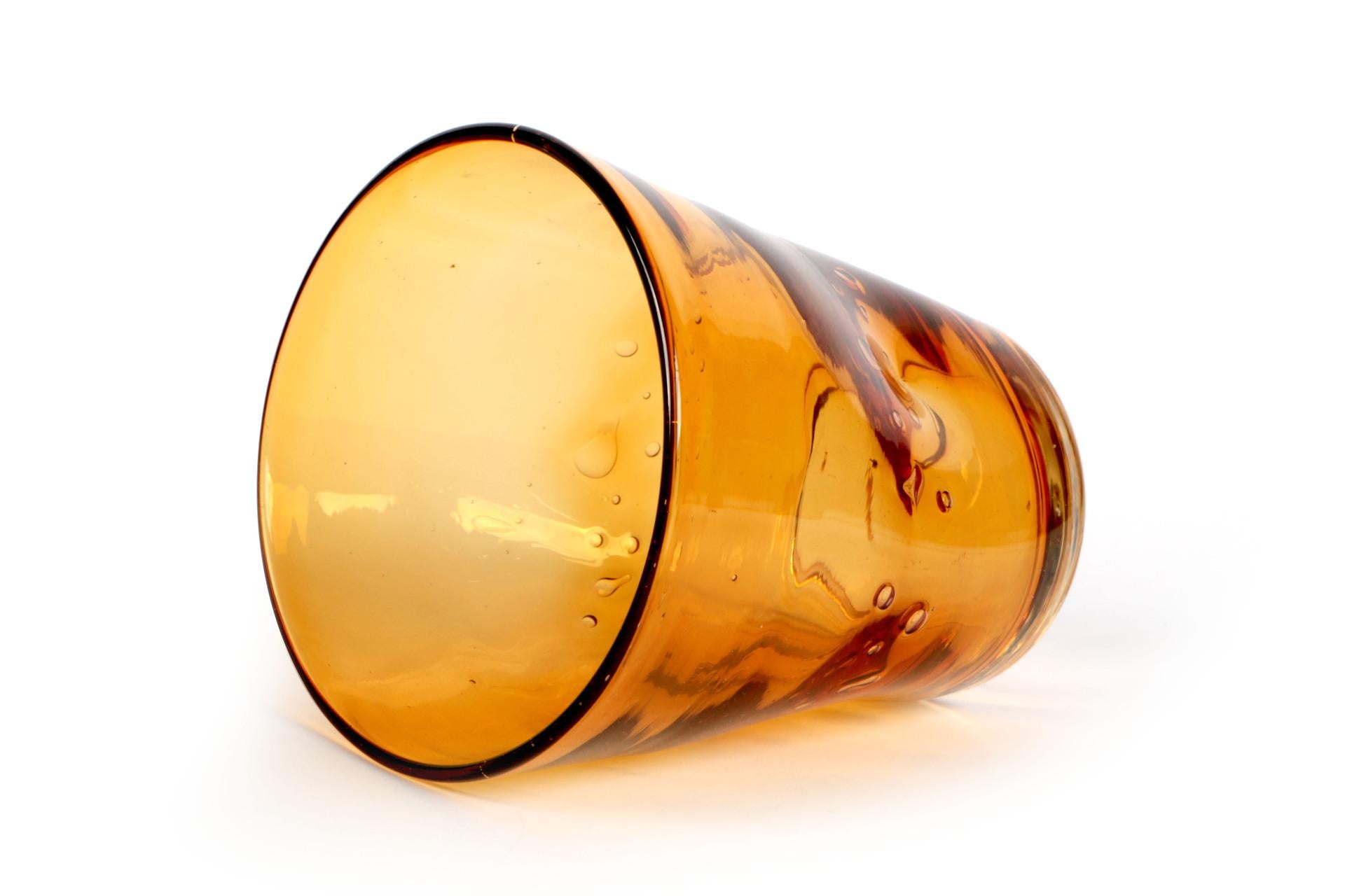 Import Tavola Professional Rialto Bicchiere Acqua 35 cl Incamiciato Ambra In Pasta di Vetro Soffiato - Set 6 Pz