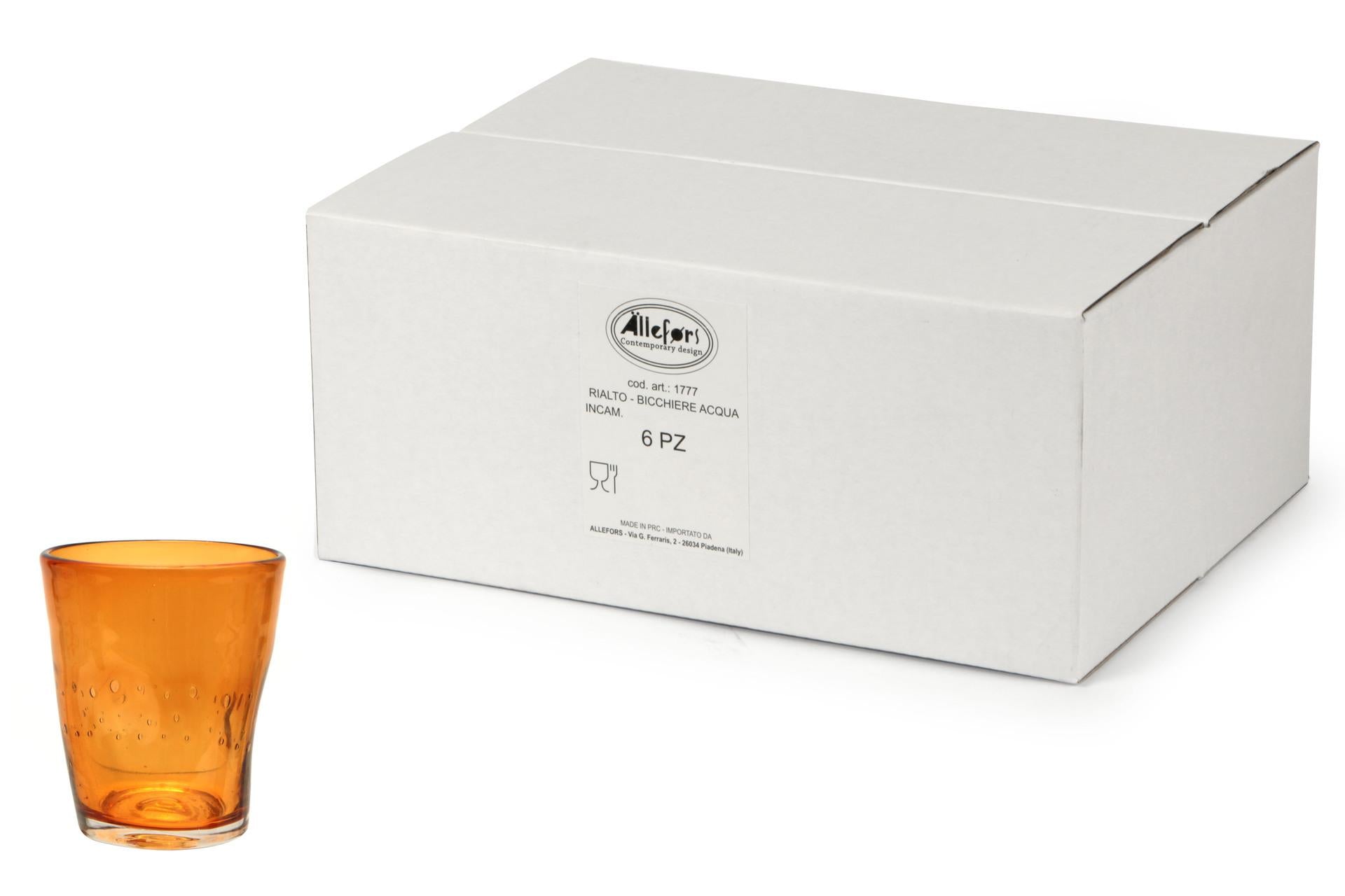 Import Tavola Professional Rialto Bicchiere Acqua 35 cl Incamiciato Ambra In Pasta di Vetro Soffiato - Set 6 Pz 3