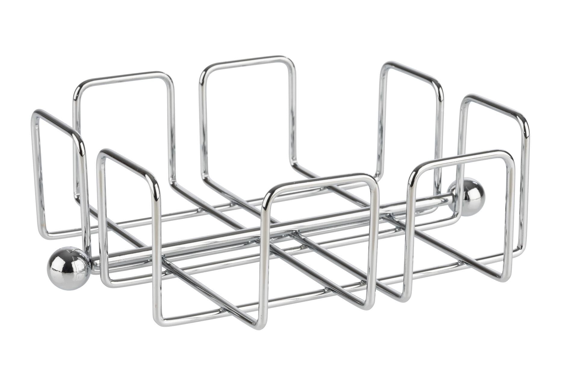 APS Portatovaglioli In Metallo Cromato 19x19 cm - H.6.5 cm Con Gancio Incluso