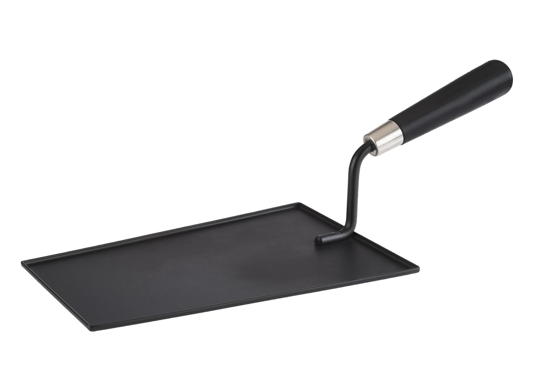 APS Paletta da Servizio Forma Cazzuola Nero - Piatto 23.5 x 15.5 cm, Totale 37 x 15.5 cm, H 12.5 cm Con Manico In Legno