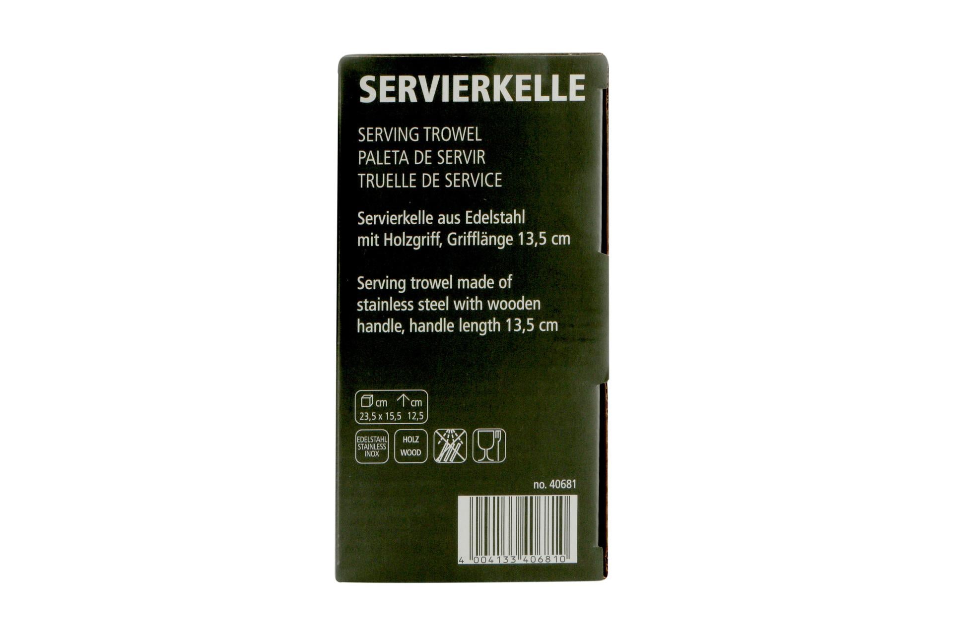 APS Paletta da Servizio Forma Cazzuola Nero - Piatto 23.5 x 15.5 cm, Totale 37 x 15.5 cm, H 12.5 cm Con Manico In Legno 5