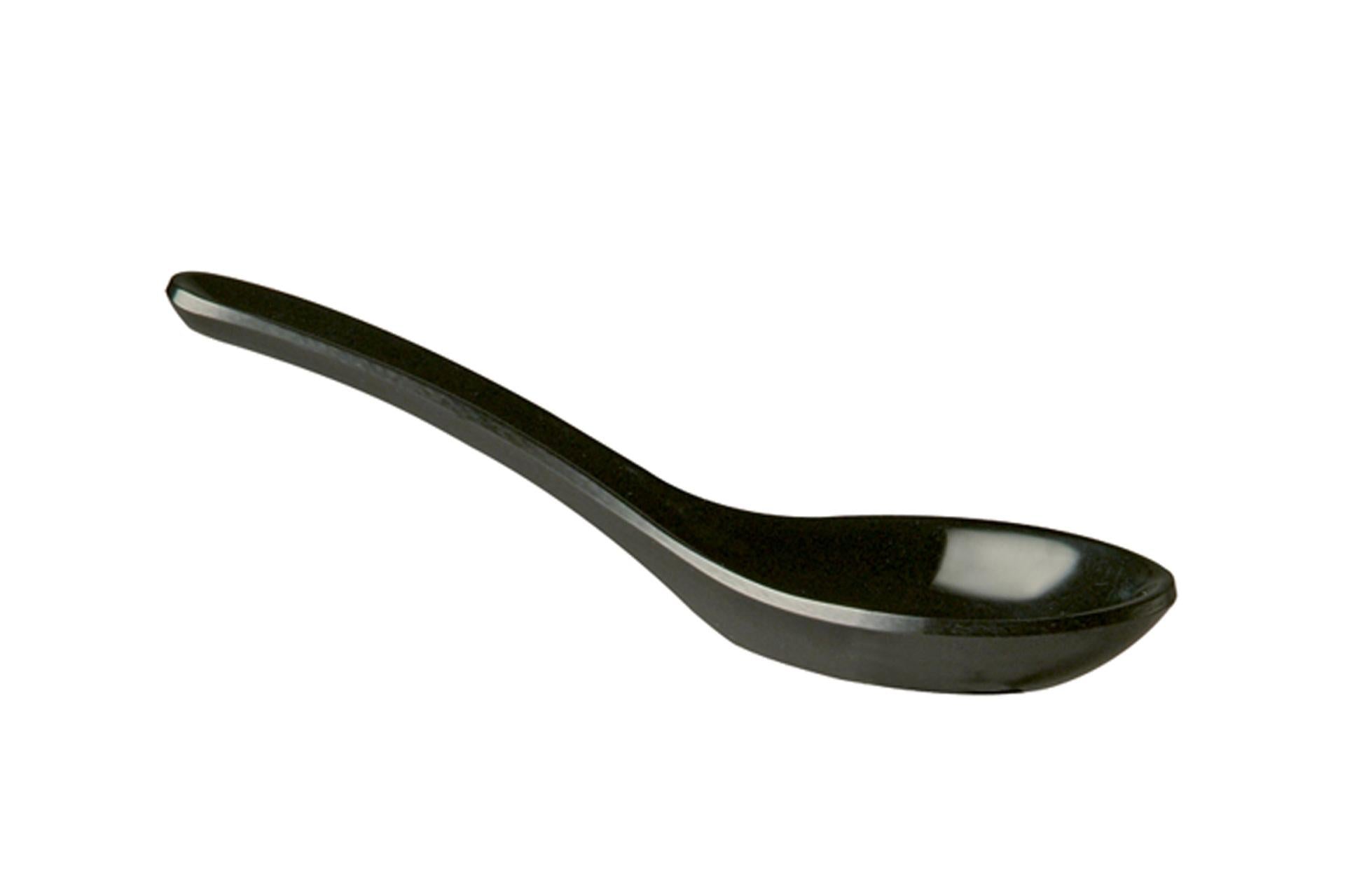 APS Hong Kong Cucchiaio Infrangibile In Melamina Nero - 13.5 x 4.5 cm - Set 60 Pz