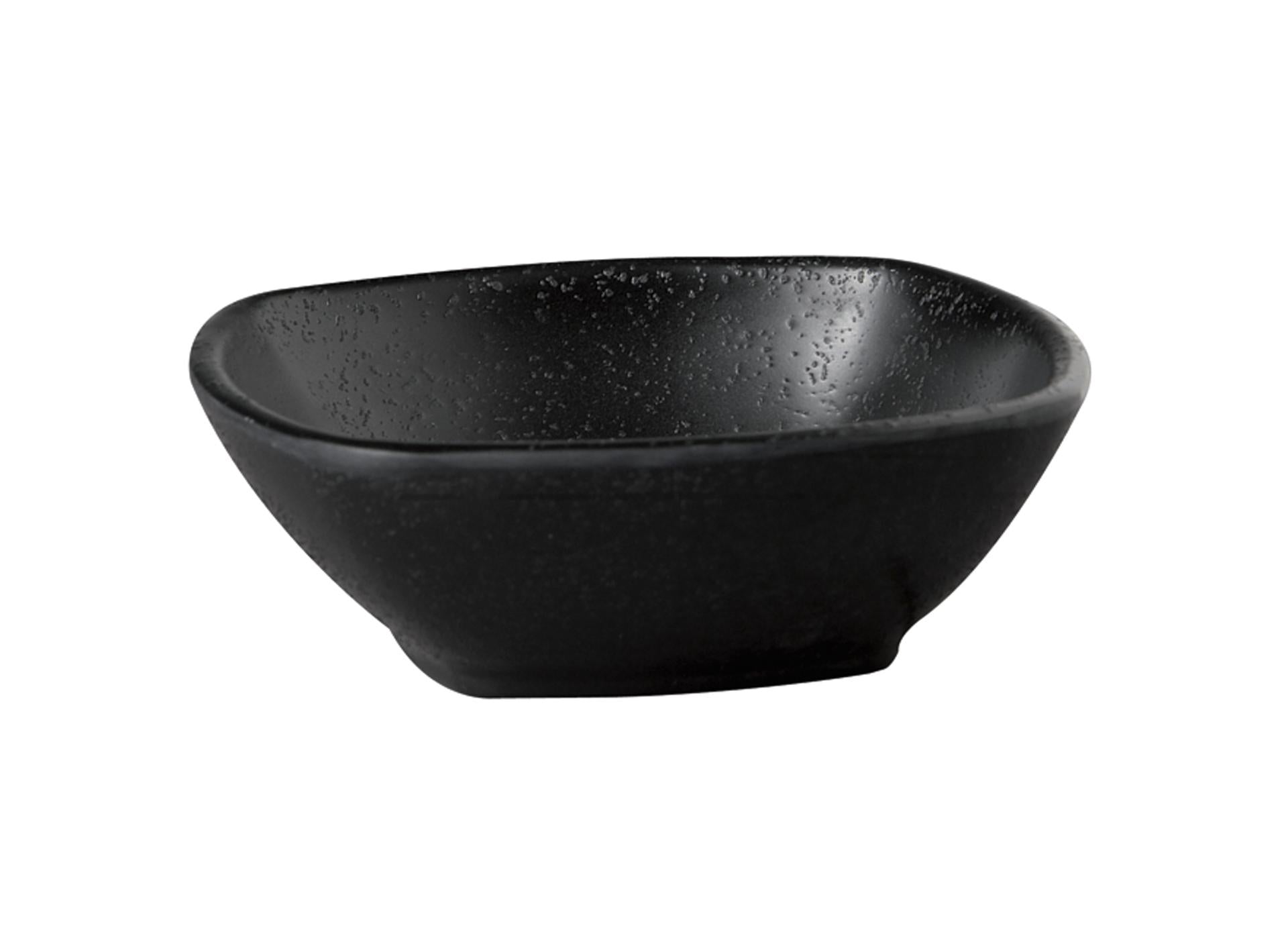 APS Zen Coppetta Quadrata 12 x 12 cm H.4 cm - Effetto Pietra Nera In Melamina Impilabile