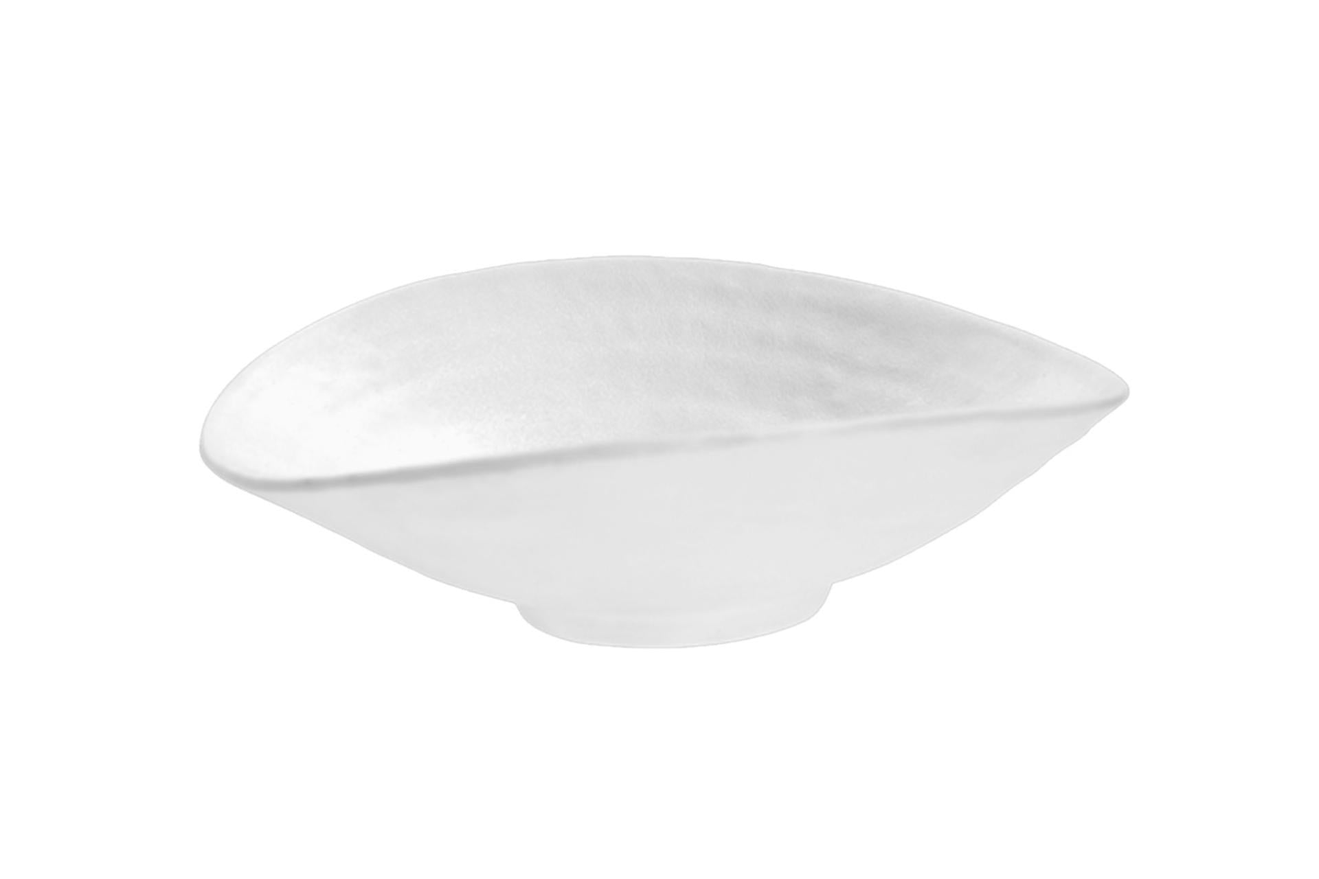 APS Zen Ciotola H.5.5 cm - 7.5 x 17.5 cm In Melamina Bianca Effetto Pietra Impilabile