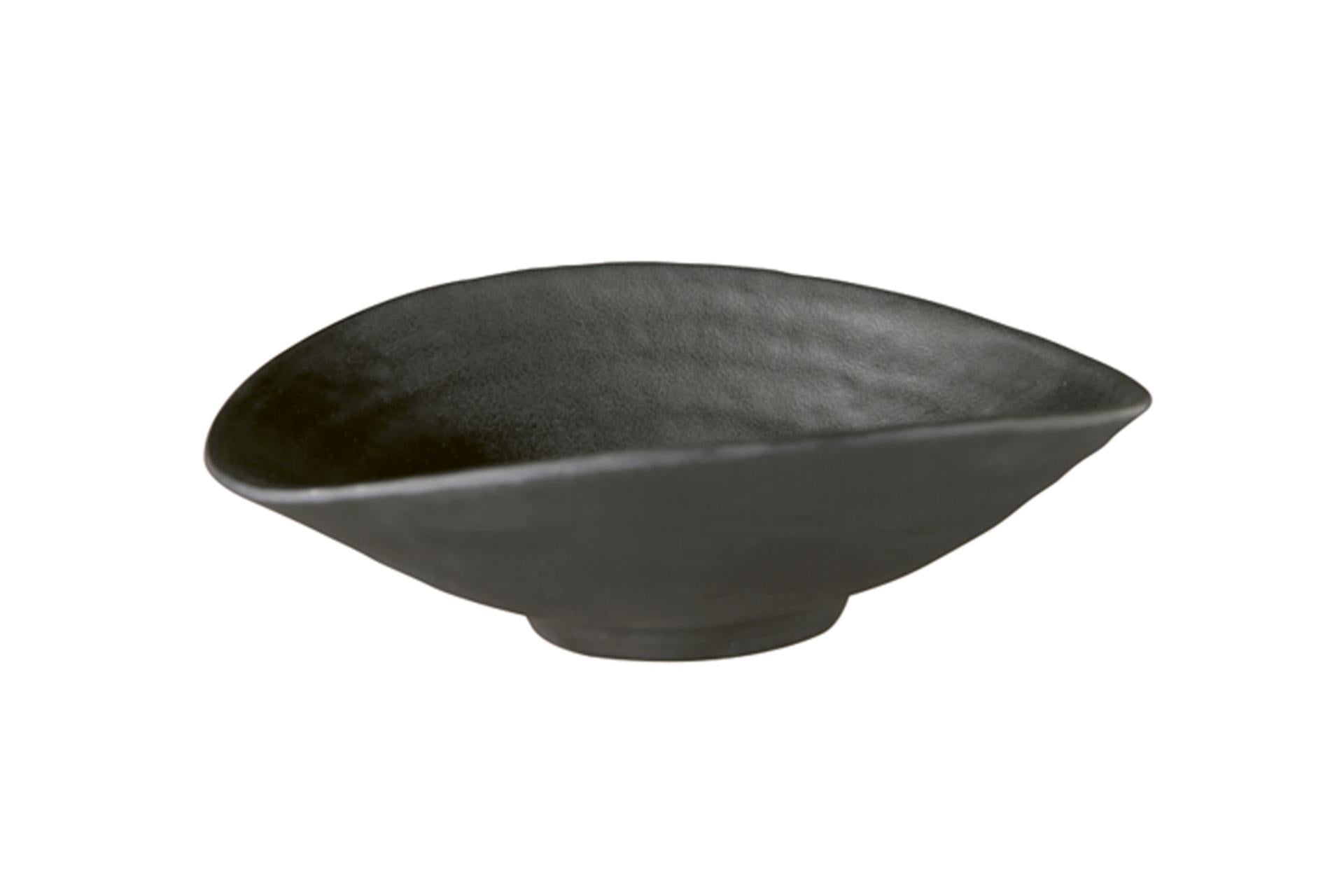 APS Zen Ciotola H.5.5 cm - 7.5 x 17.5 cm In Melamina Nera Effetto Pietra Impilabile