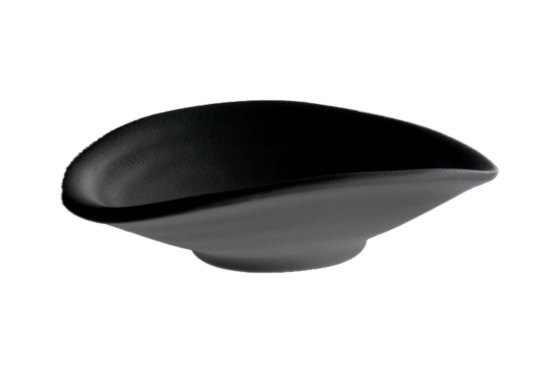 APS Zen Ciotola H.3.5 cm - 13 x 11 cm In Melamina Nera Effetto Pietra, Impilabile