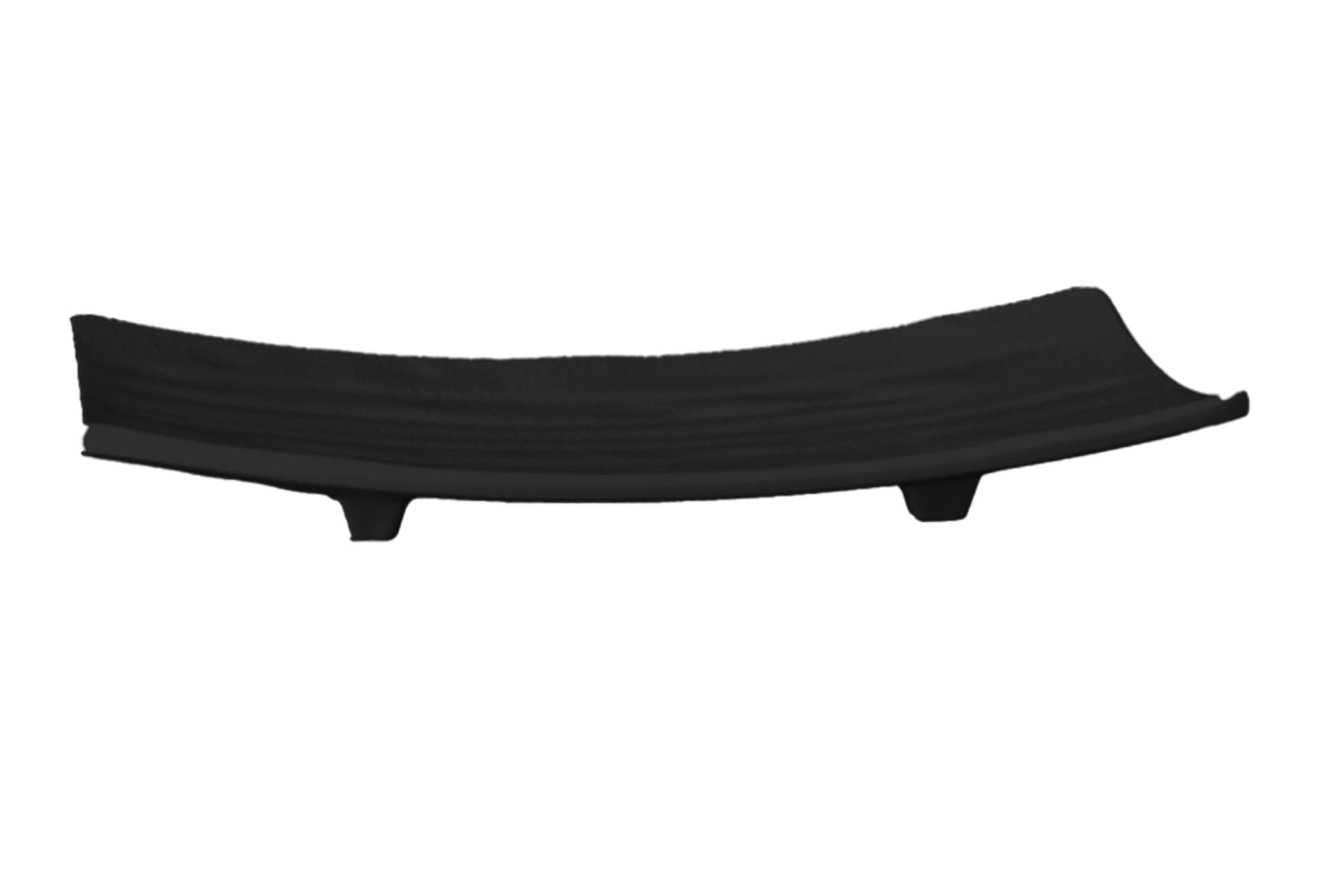 APS Zen Vassoio Sushi Rettangolare 22 x 12 cm In Melamina Nera Effetto Pietra Impilabile