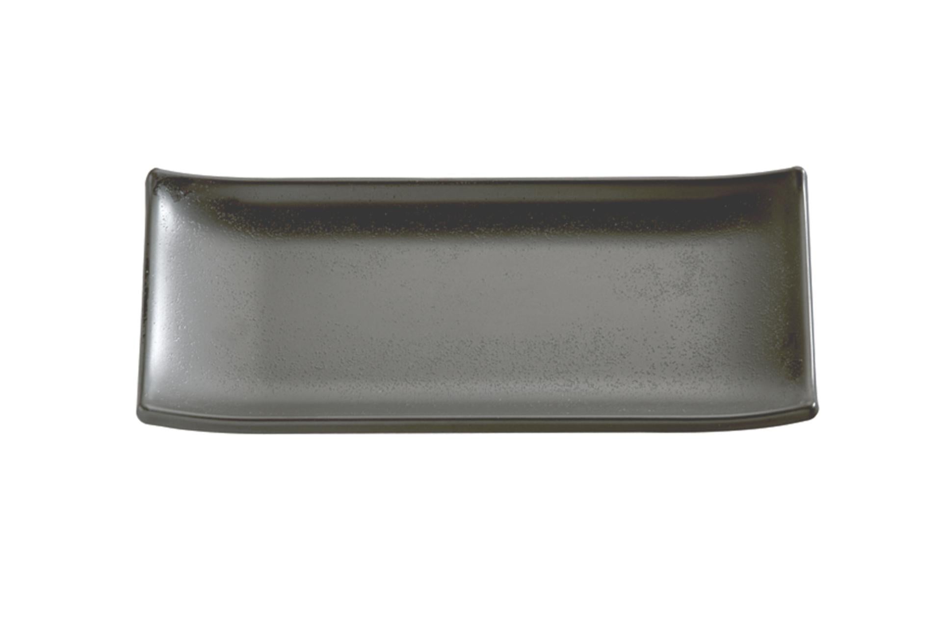 APS Zen Vassoio Sushi Rettangolare 22,5 x 9,5 cm In Melamina Nera Impilabile