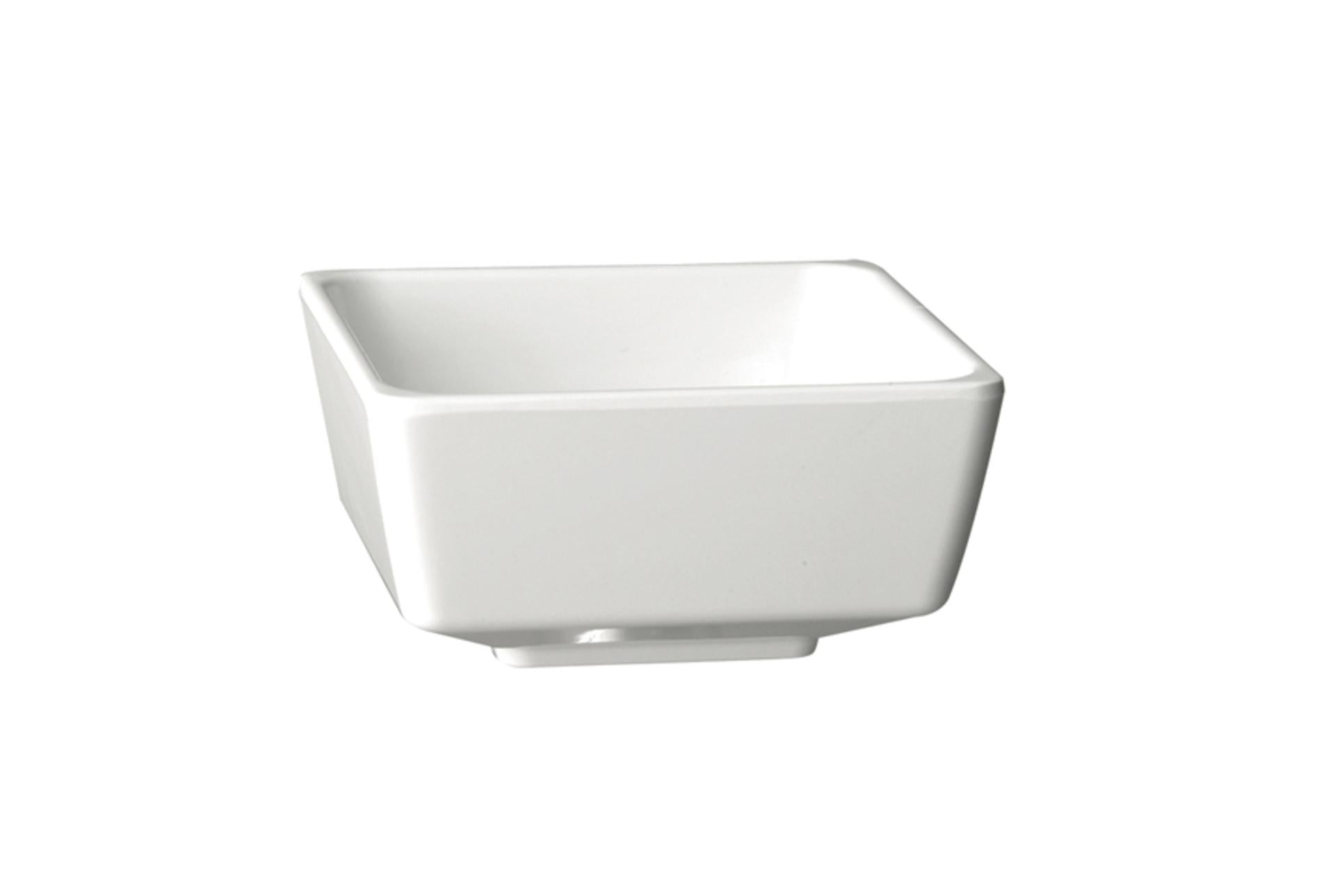 APS Float Ciotola Quadrata H.12 cm - 25 x 25 cm In Melamina Bianca 4.7 Litri, Lavabile in Lavastoviglie, Impilabile Con Gommini Antiscivolo