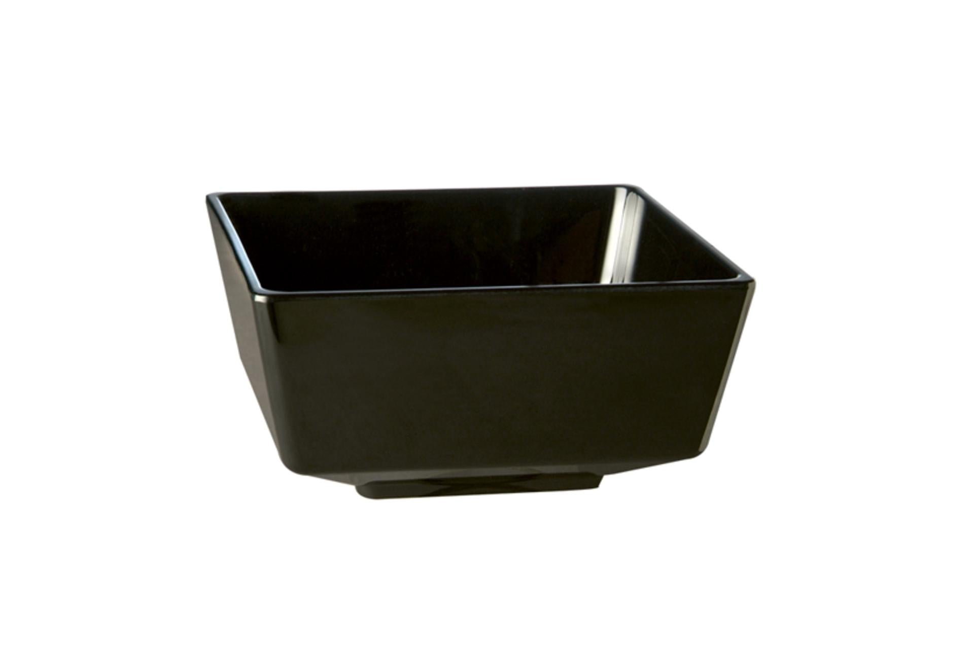 APS Float Ciotola Quadrata H.12 cm - 25 x 25 cm In Melamina Nera 4.7 Litri, Lavabile in Lavastoviglie, Impilabile Con Gommini Antiscivolo - Set 2 Pz 1