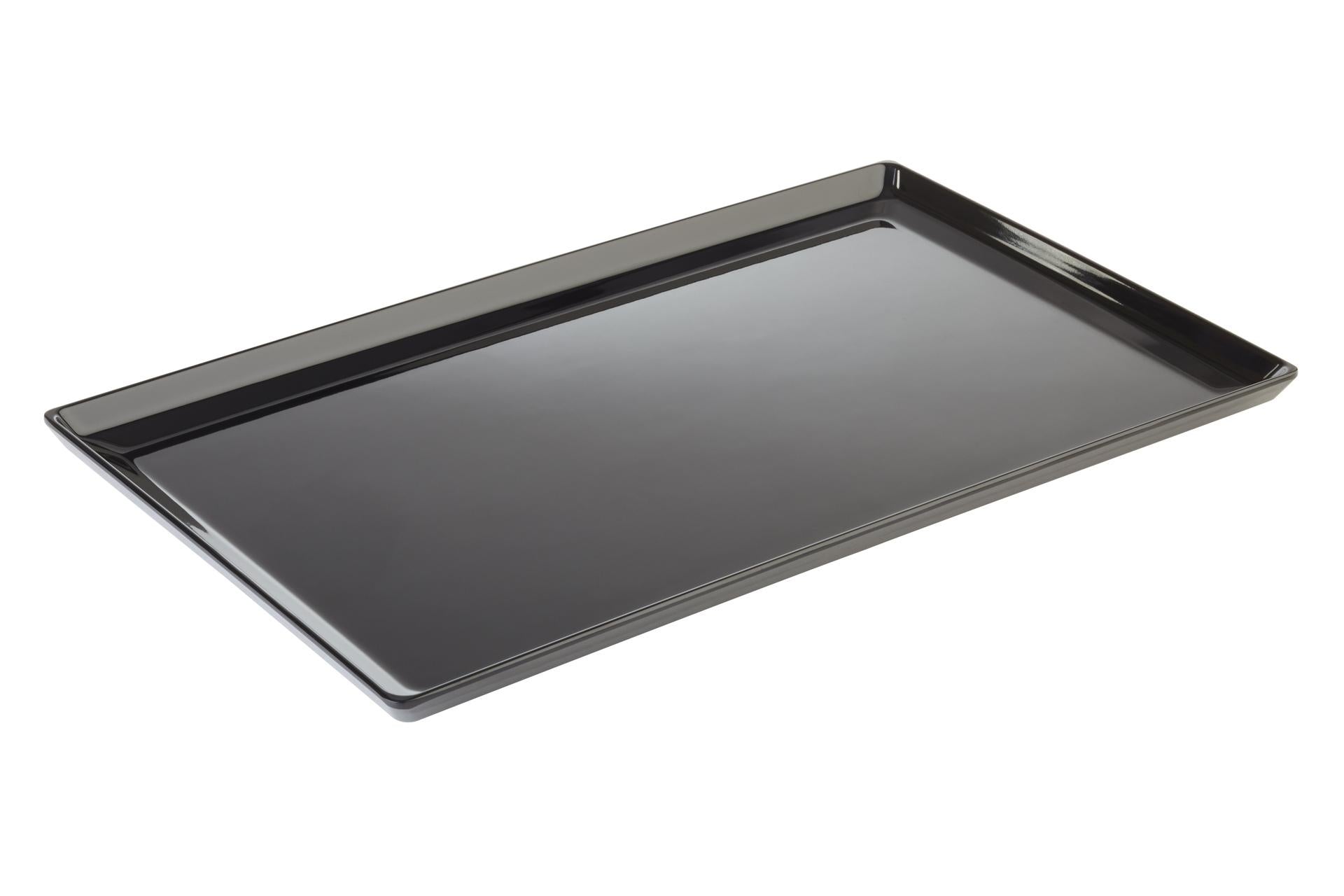 APS Float Vassoio Rettangolare GN 1/1 - 53 x 32.5 cm In Melamina Nera Impilabile 1
