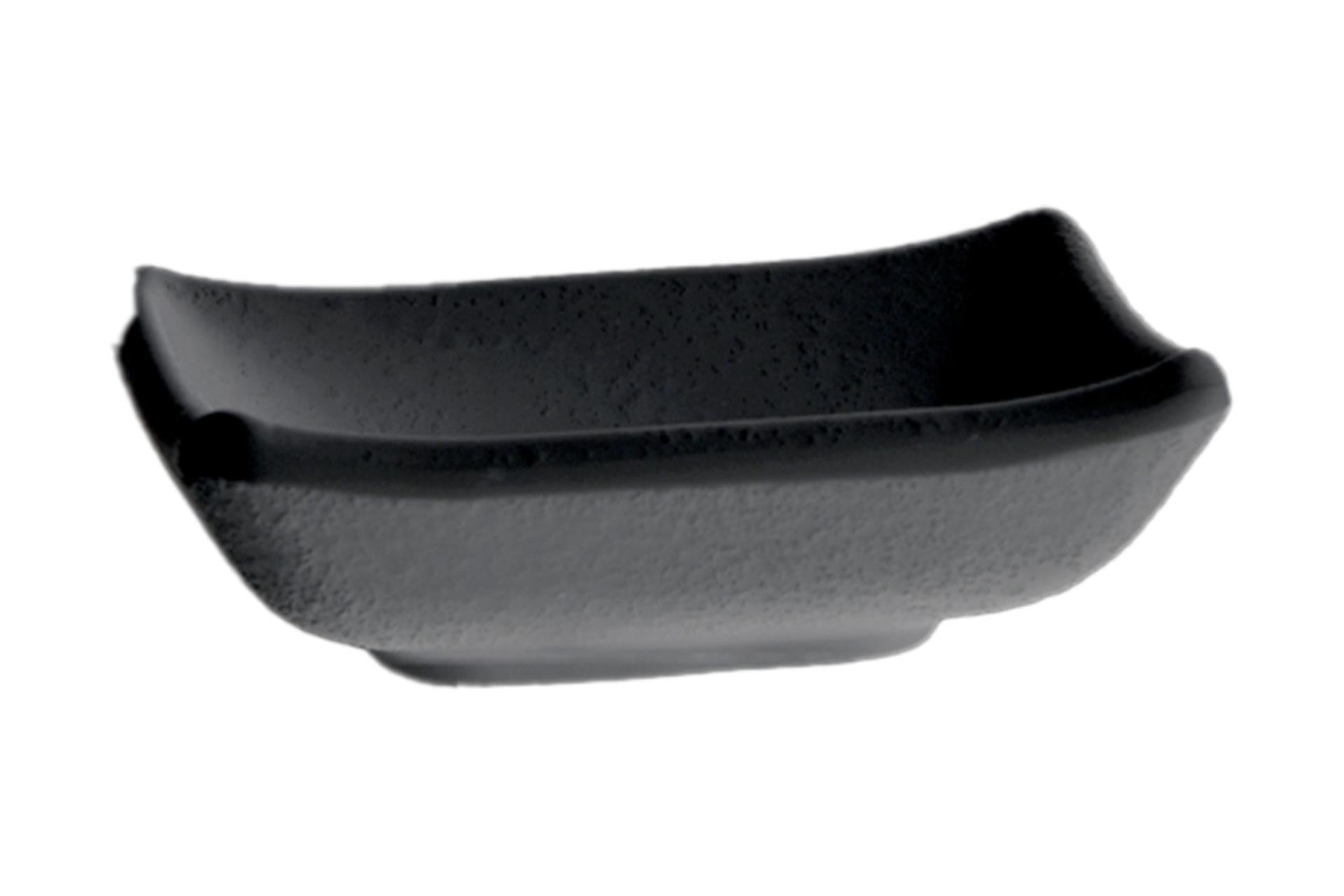 APS Zen Coppetta Rettangolare 9 x 7 cm H.2.5 In Melamina Nera Effetto Pietra Impilabile