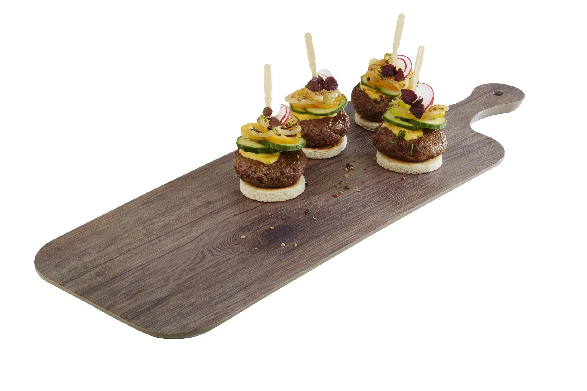 APS Vassoio Melamina Effetto Legno H.1.5 cm - 48 x 20 cm Con Manico 13 cm