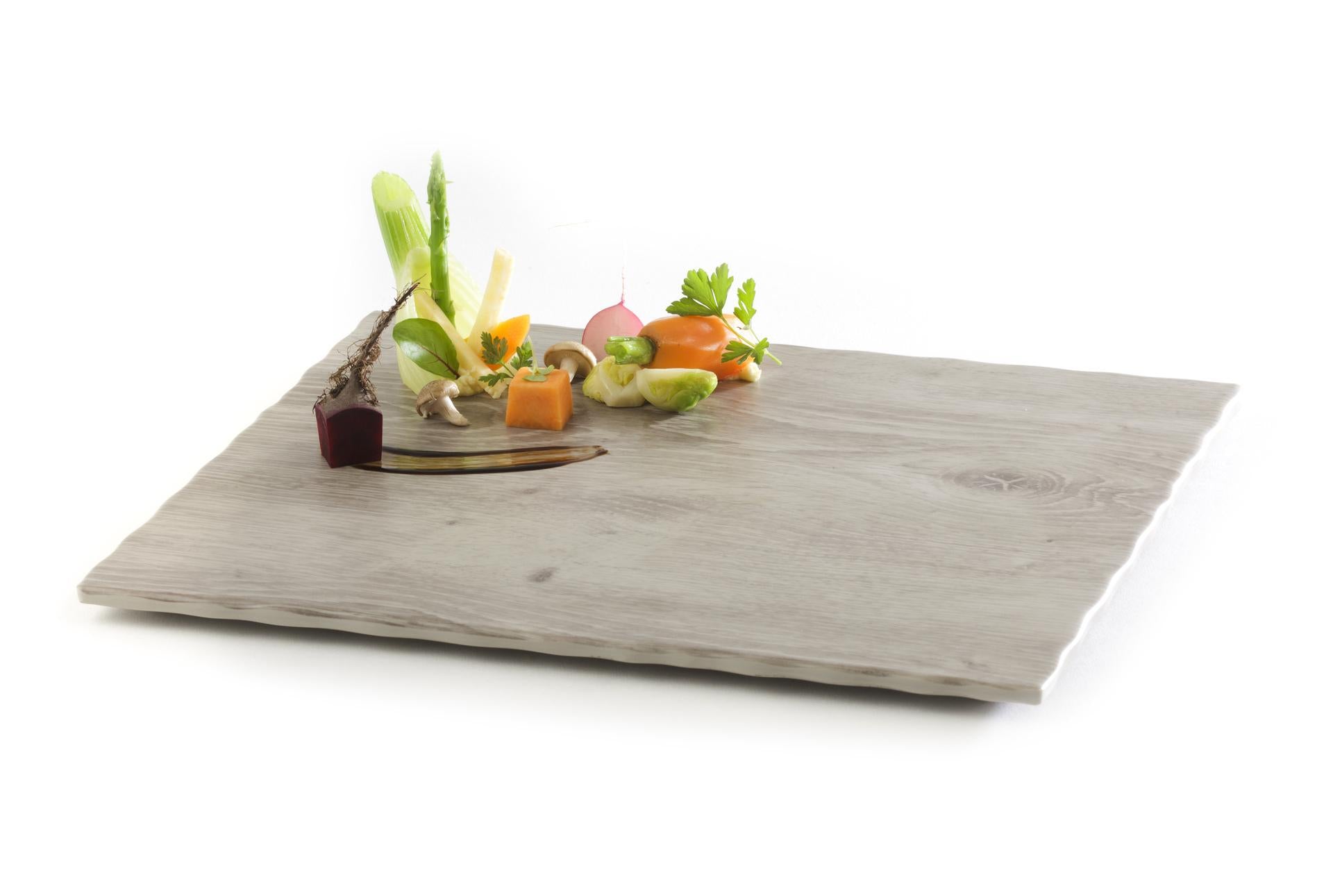 APS Driftwood Vassoio In Melamina Effetto Legno GN 1/2 - 32,5 x 26,5 cm H.1,5 Con Piedini Antiscivolo