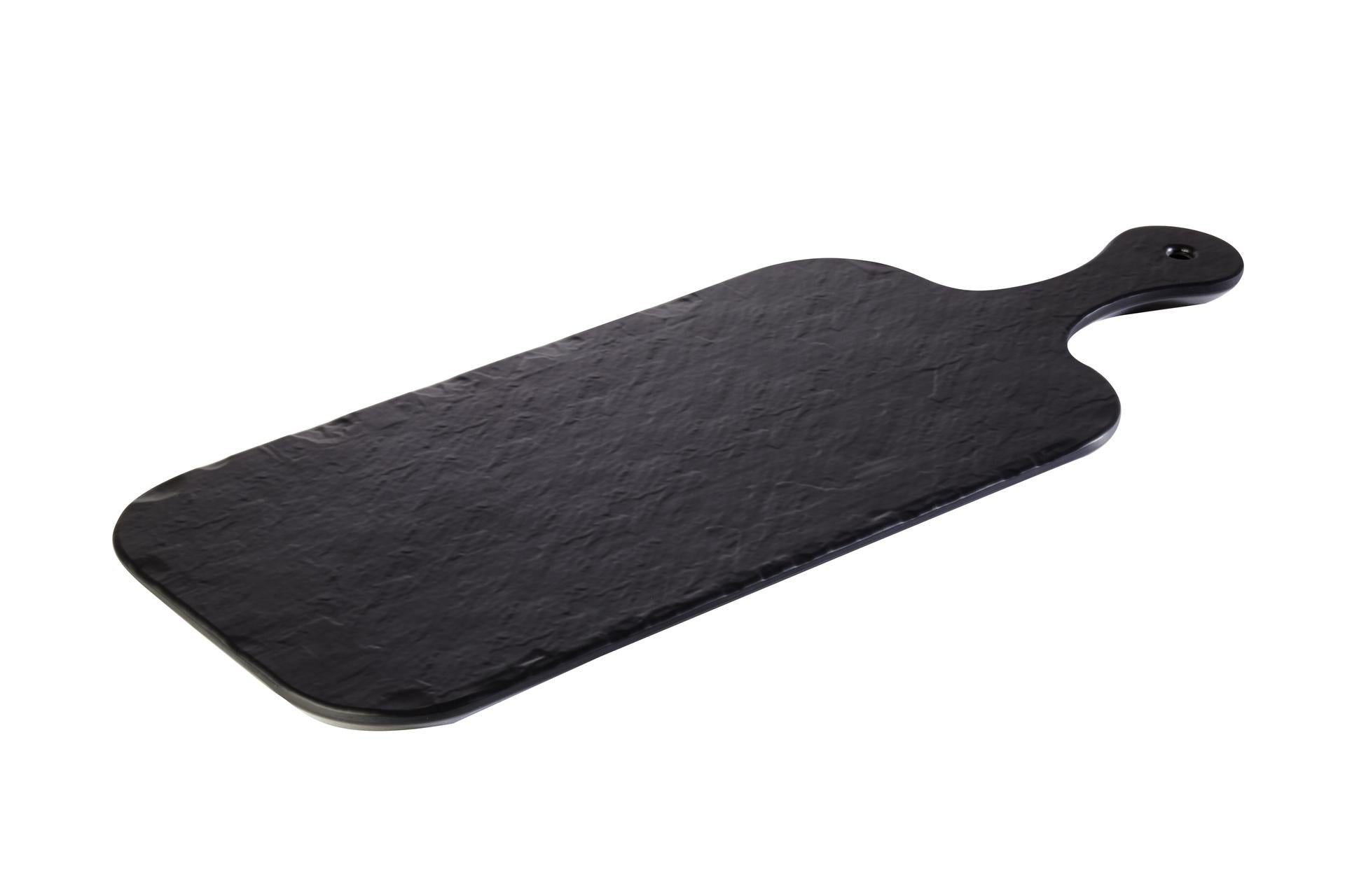 APS Slate Rock Vassoio Rettangolare Con Manico H.1.5 cm - 40 x 20 cm In Melamina Nera Effetto Ardesia