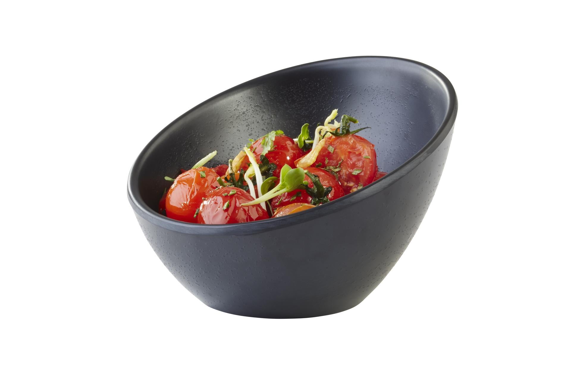 APS Zen Coppetta Obliqua Ø12.5 cm - H.8.5 cm In Melamina Gres Nero Impilabile