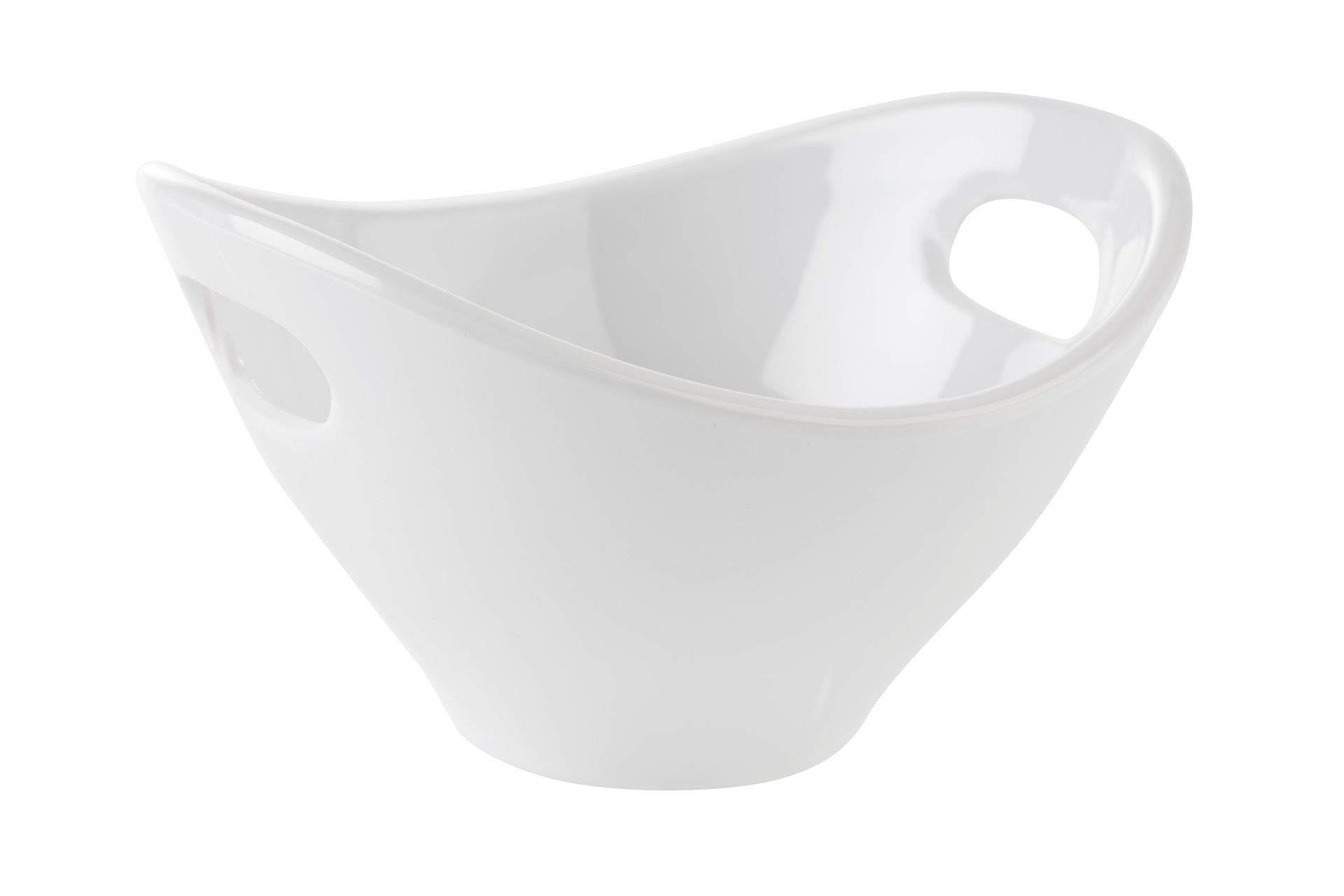 APS Mini Coppetta Finger In Melamina Bianca Con Manici H.7.5 cm - 13 x 12 cm