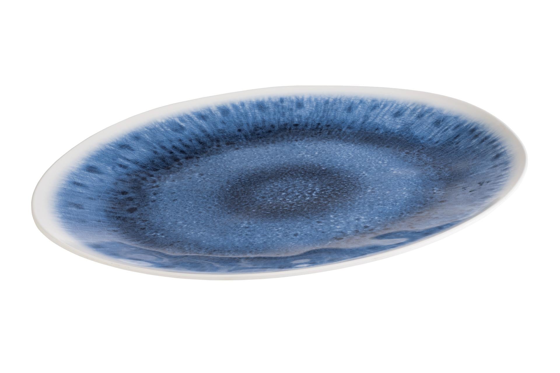 APS Blue Ocean Vassoio H.3 cm - 48 x 35.5 cm In Melamina Decorato Blu