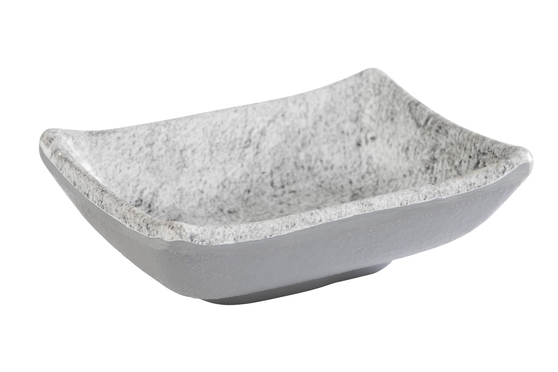 APS Element Coppetta Rettangolare H.3 cm - 9 x 7 cm In Melamina Grigio Aspetto Cemento Impilabile - Set 24 Pz