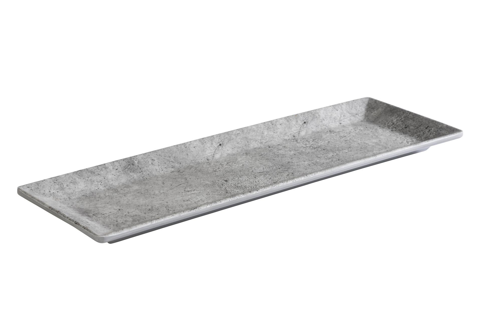 APS Element Vassoio H.1.5 cm - 31 x 10.5 cm In Melamina Aspetto Cemento Impilabile 1