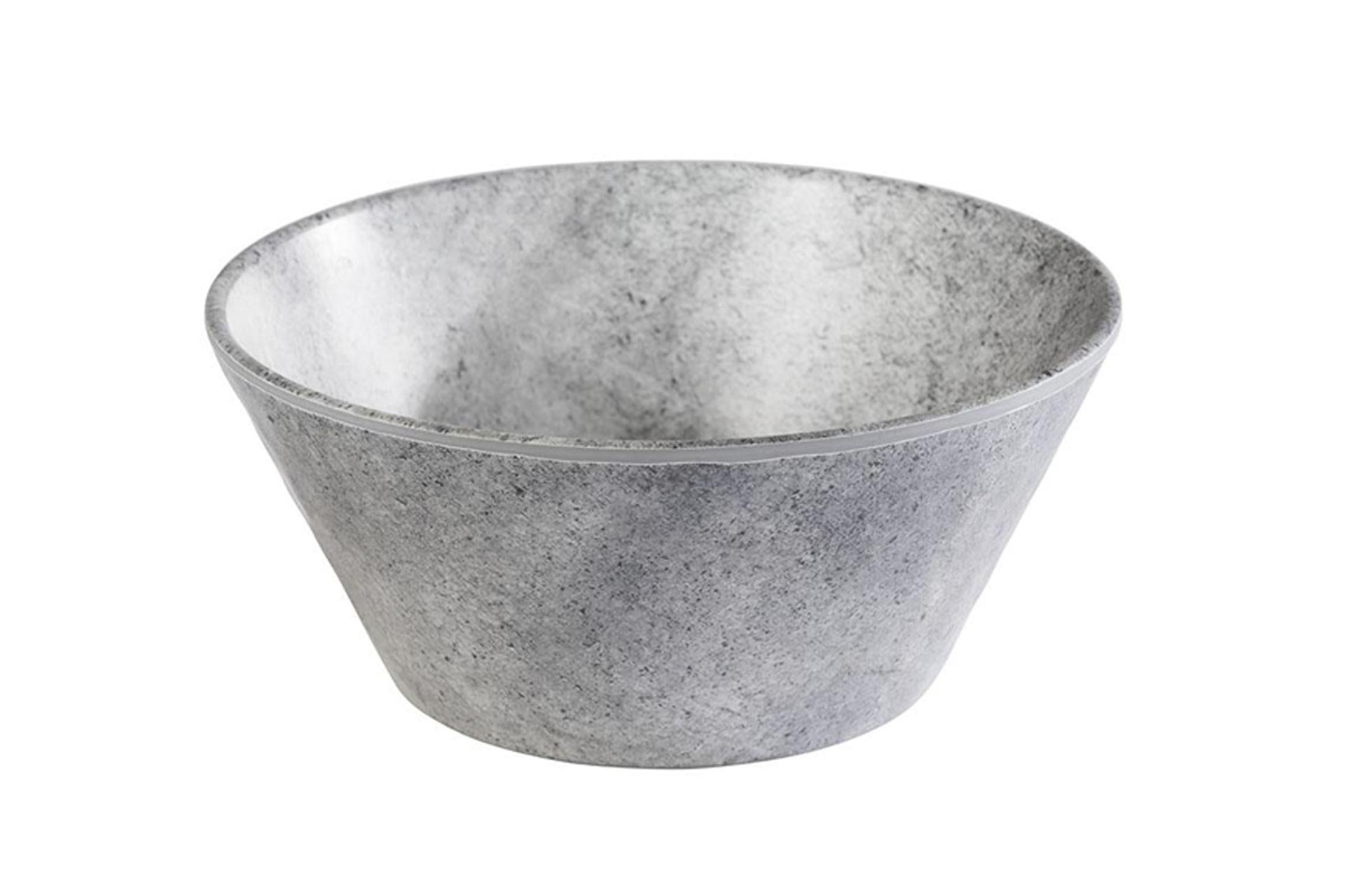 APS Element Ciotola 16 x H.7 cm In Melamina Grigio Aspetto Cemento - Impilabile e Resistente Fino a 70°C - Set 4 Pz