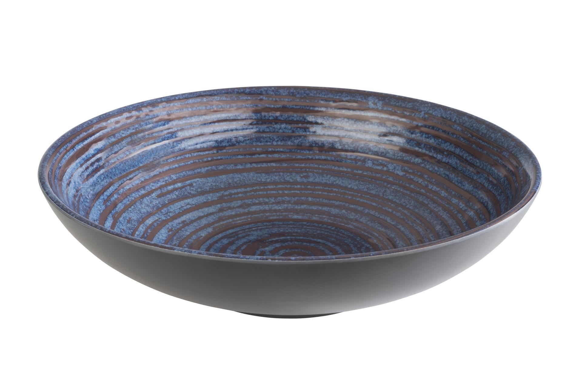 APS Loops Insalatiera Decorata Blu H.8 cm - Ø31 cm In Melamina