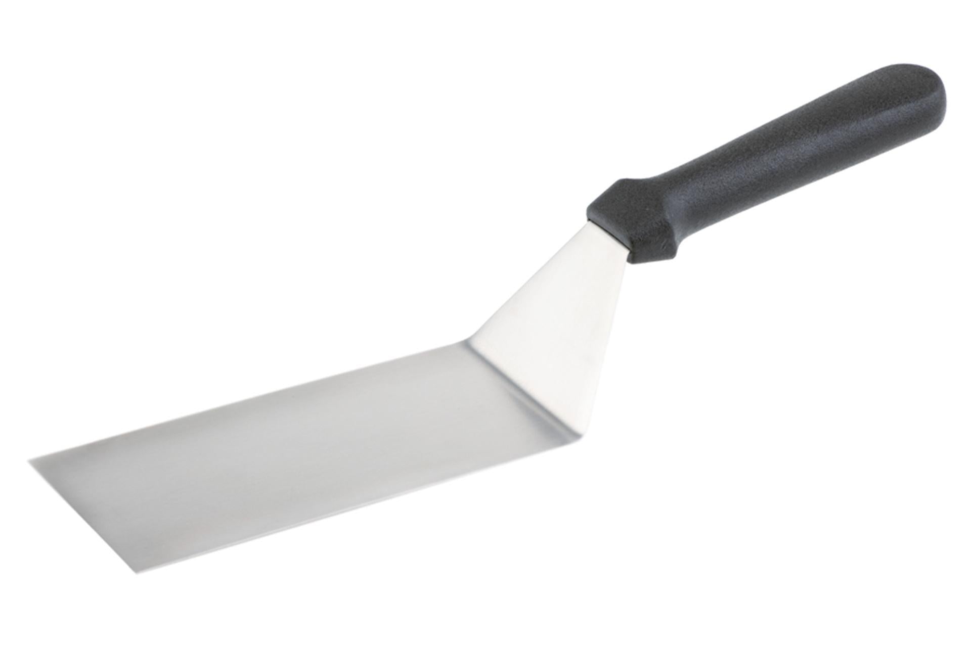 APS Spatola Rettangolare Flessibile 20x7.5 cm - Lunghezza Totale 33 cm In Acciaio Inox Con Manico In Polipropilene Nero Antiscivolo
