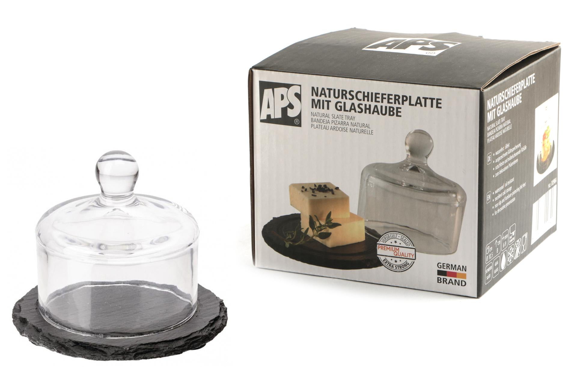 APS Piatto Tondo In Ardesia Naturale Ø10.5 cm Con Cupola H8 cm