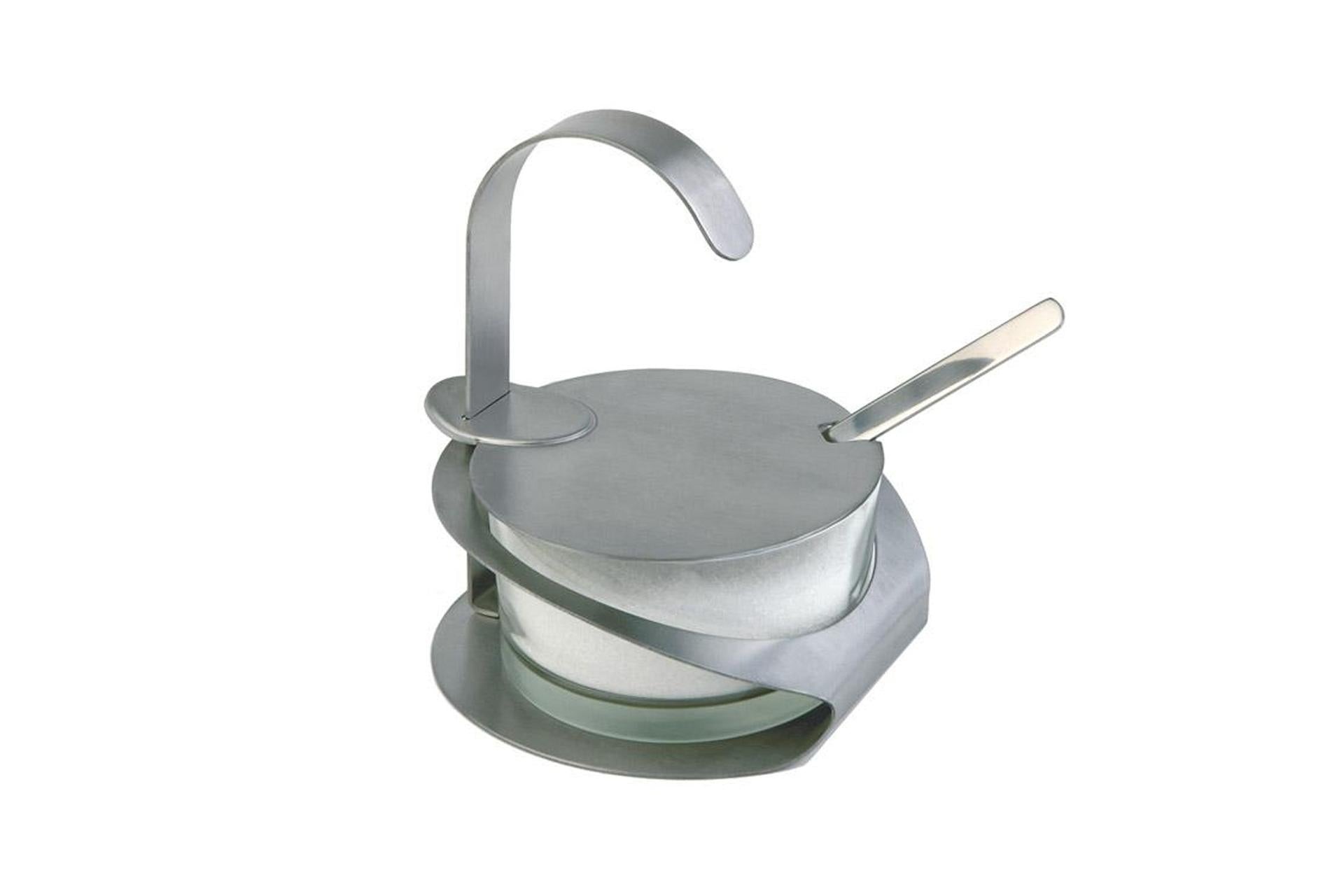 APS Formaggiera Inox-Vetro H.13 cm - Ø10.5 cm Con Cucchiaio