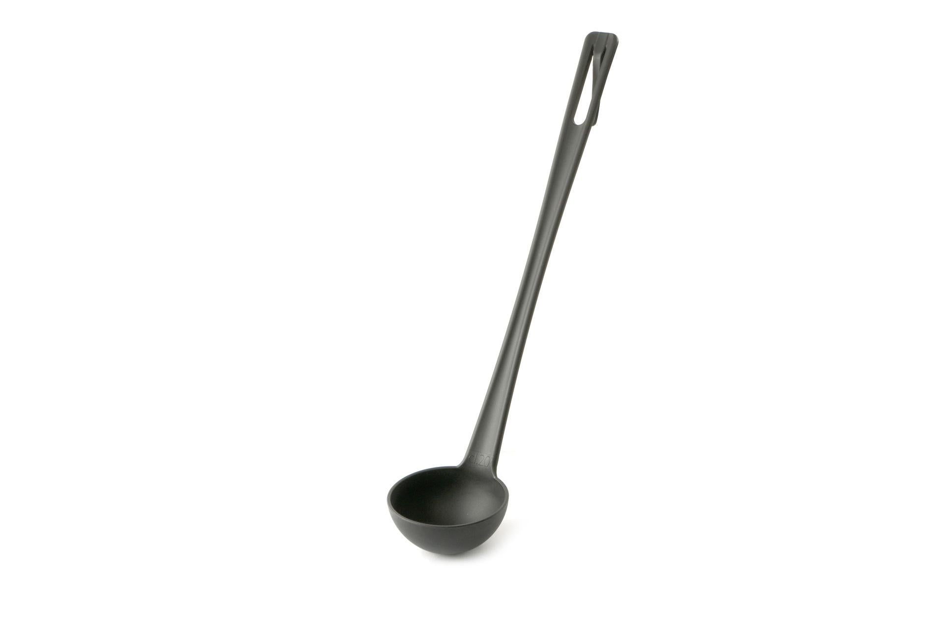 Import Professional Horeca Pro Mestolo XL Nero 10x48 cm - 20 cl In Nylon Resistente Alle Alte Temperature