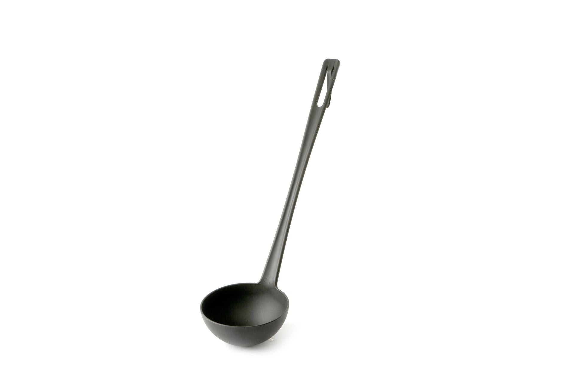 Import Professional Horeca Pro Mestolo XL 50 cl - 14 x 51 cm In Nylon Nero Resistente alle Alte Temperature