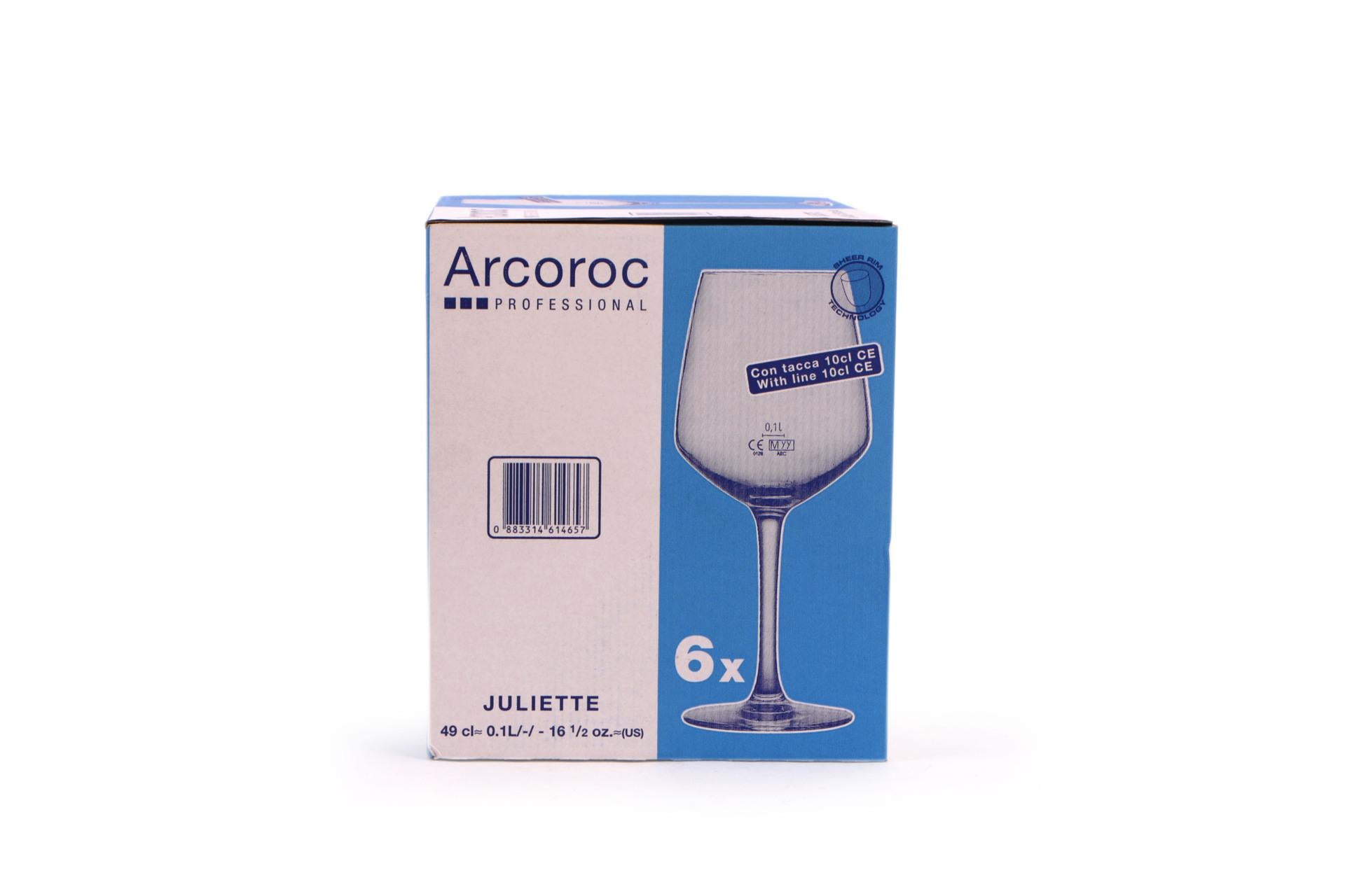 Arcoroc Juliette Set 6 Calici Vino Con Tacca - 10 cl e 50 cl - Set 6 Pz 4