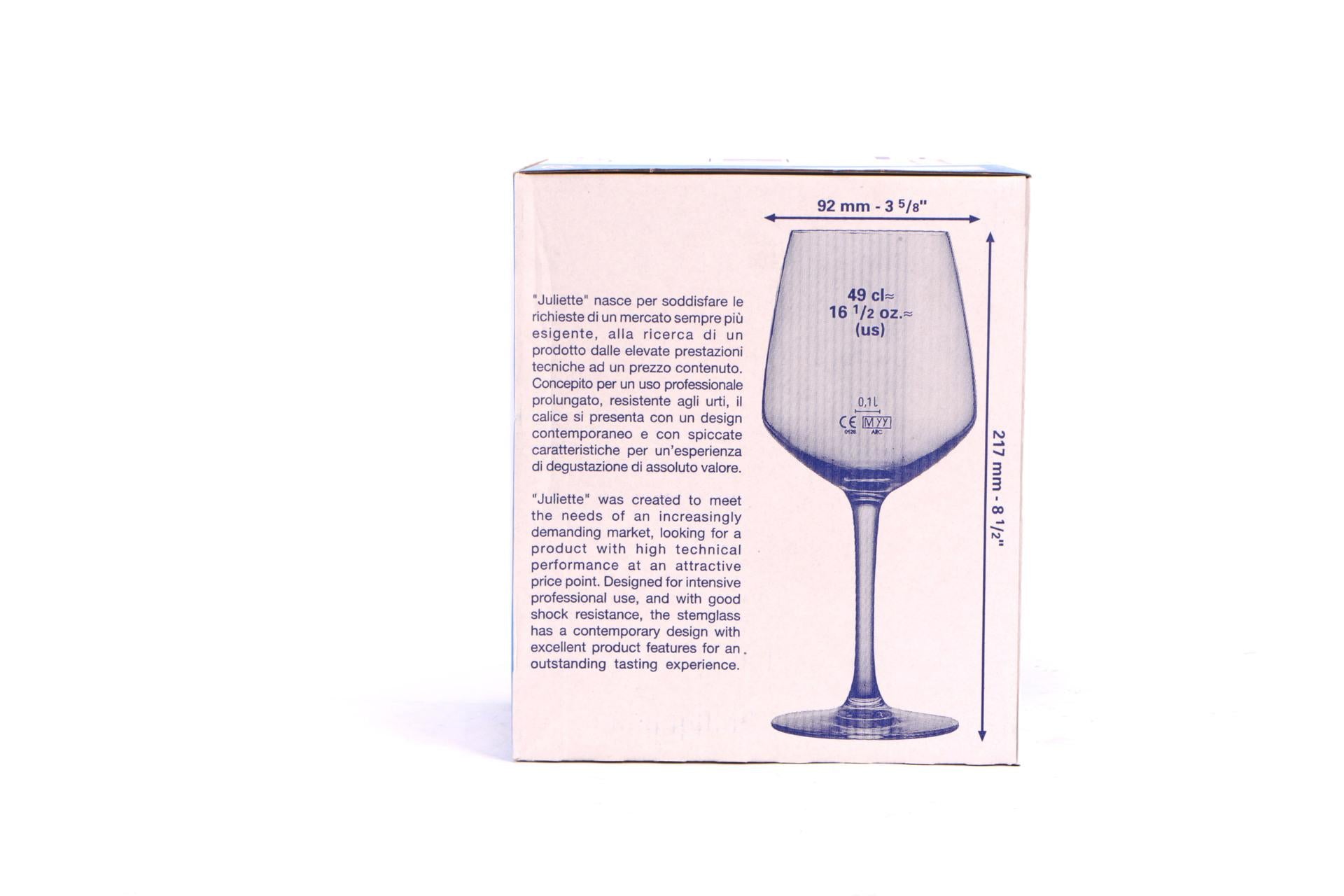 Arcoroc Juliette Set 6 Calici Vino Con Tacca - 10 cl e 50 cl - Set 6 Pz 5
