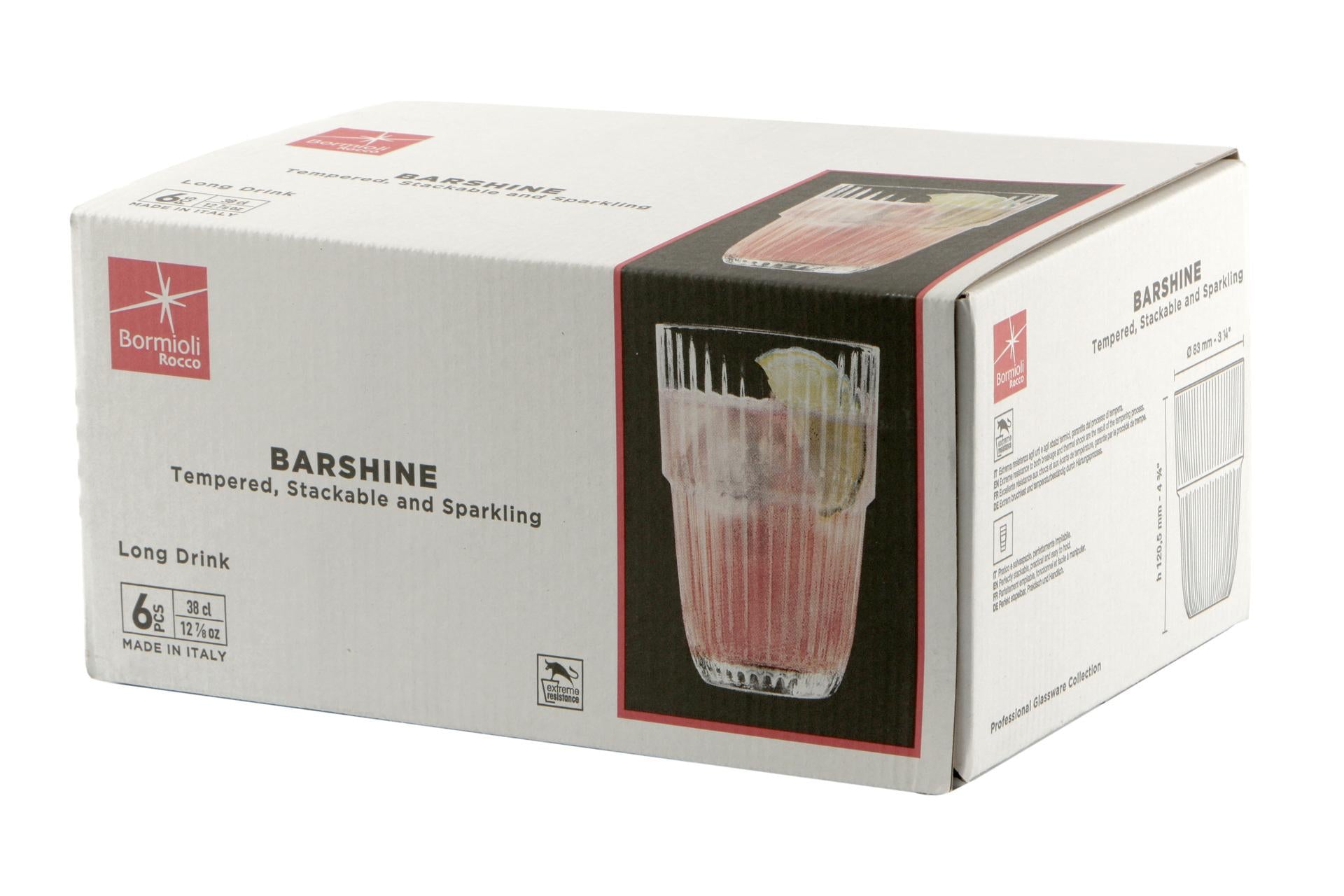 Bormioli Rocco Barshine Set 6 Bicchieri Long Drink 38 cl - Temperato e Impilabile - Set 6 Pz 4