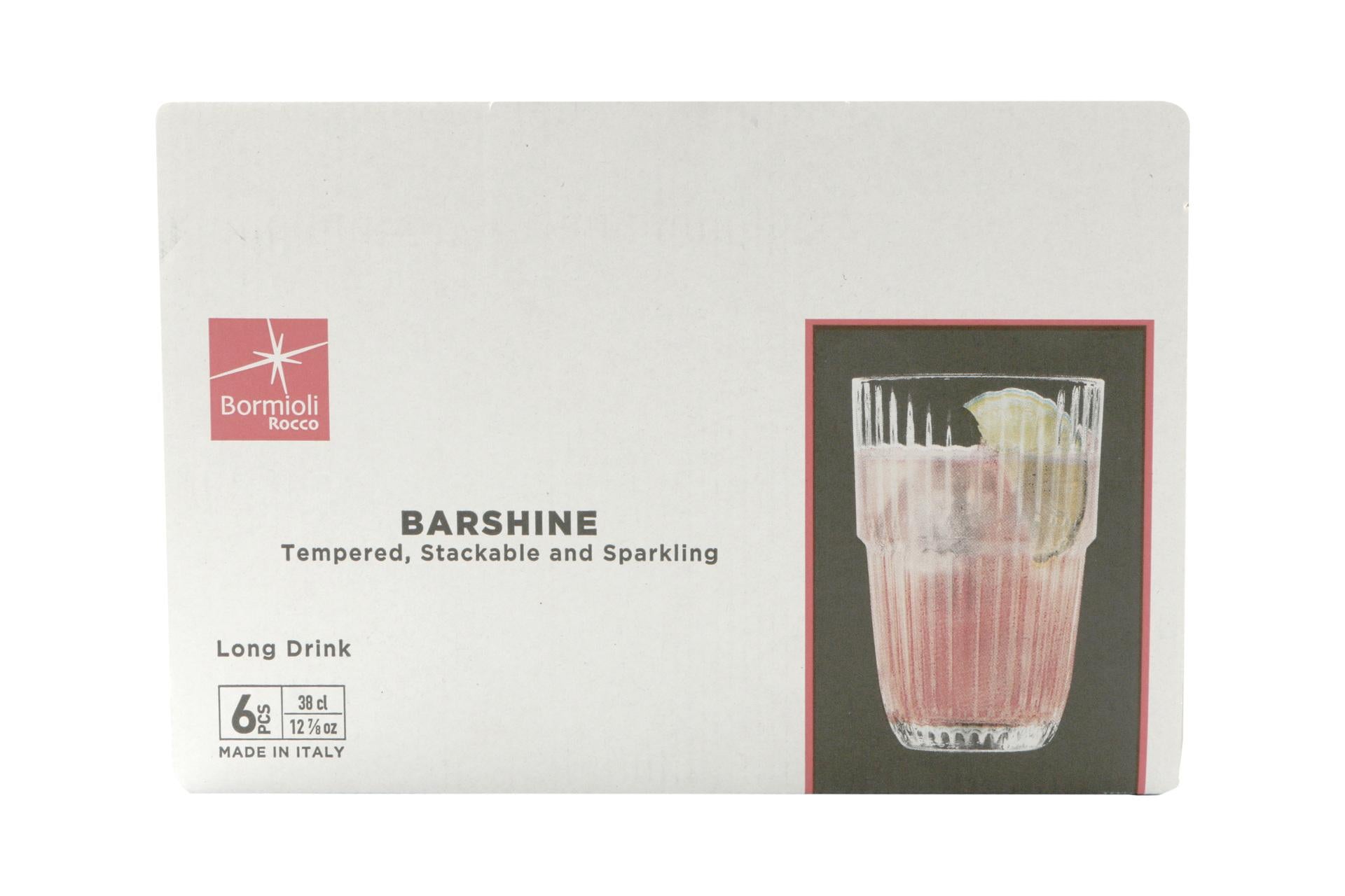 Bormioli Rocco Barshine Set 6 Bicchieri Long Drink 38 cl - Temperato e Impilabile - Set 6 Pz 6