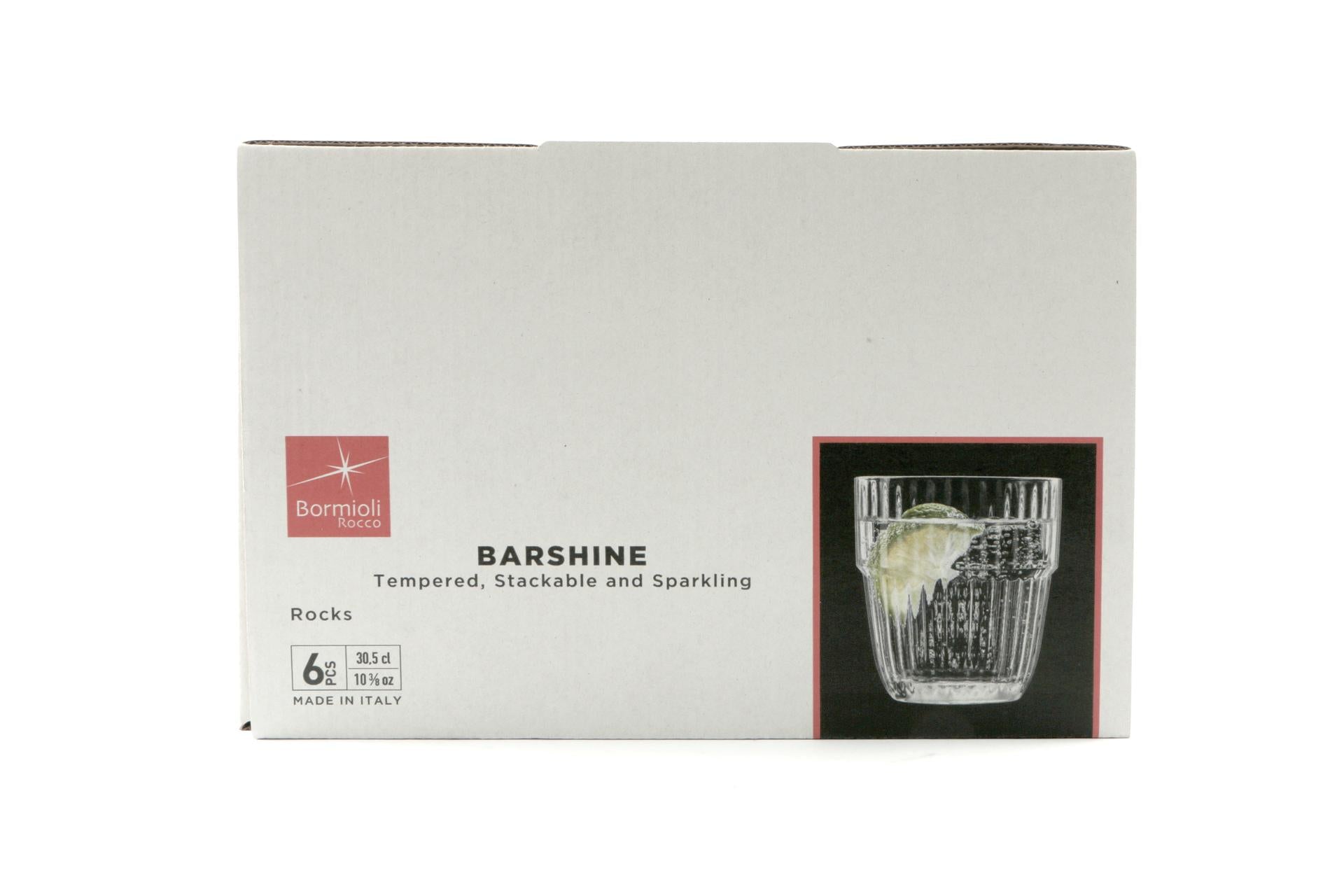Bormioli Rocco Barshine Set 6 Bicchieri Rocks 30.5 cl - Temperato e Impilabile - Set 6 Pz 6