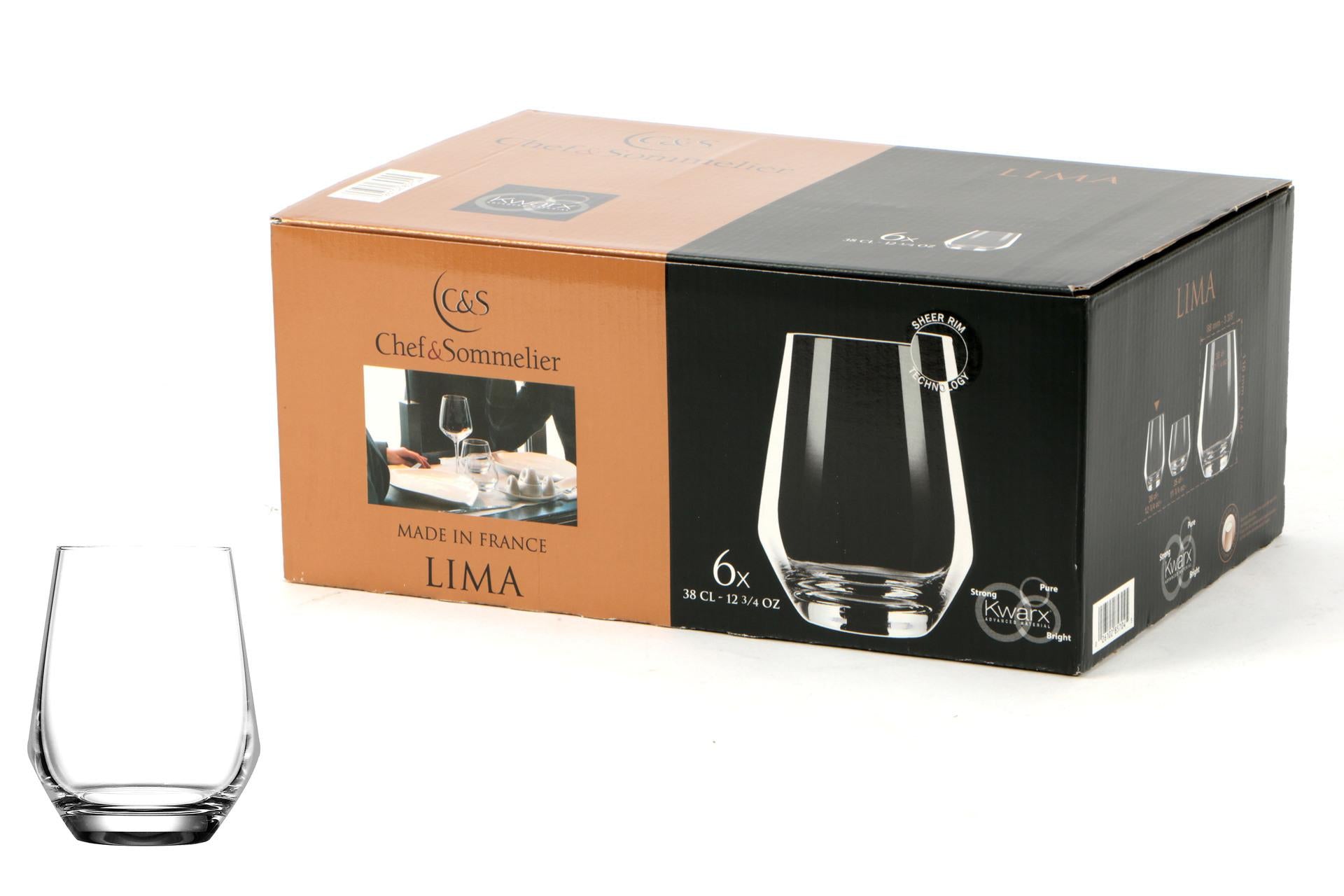Arcoroc Sublym Lima Bicchiere Acqua 38 cl In Vetro Kwarx - Set 6 Pz