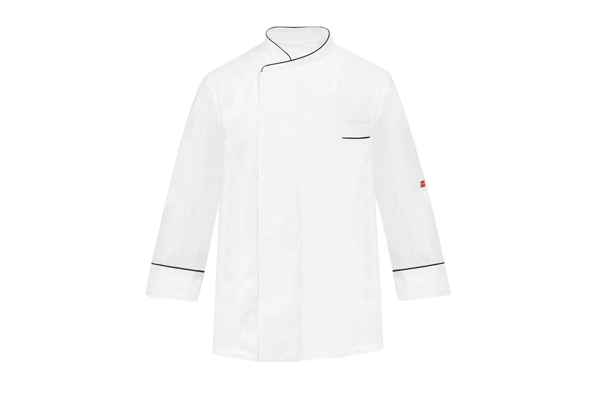 Toma Giacca Cuoco Unisex Omega Bianca Taglia S - Con Taschino e Bottoni a Pressione, Rete di Aerazione Ascellare