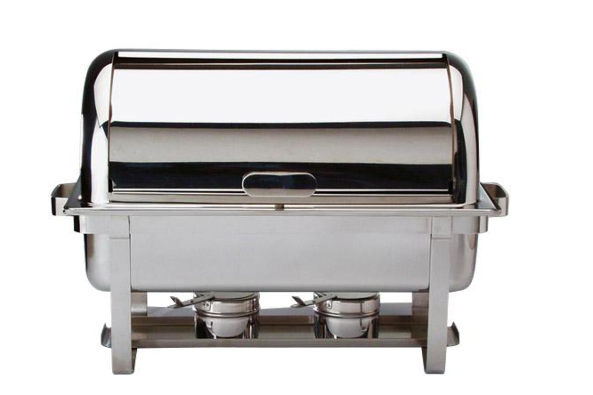APS Chafing Dish Rolltop Swiss GN 1/1 - 67 x 35 x H 45 cm Con Bacinella Inox e Coperchio Rolltop 90 Gradi