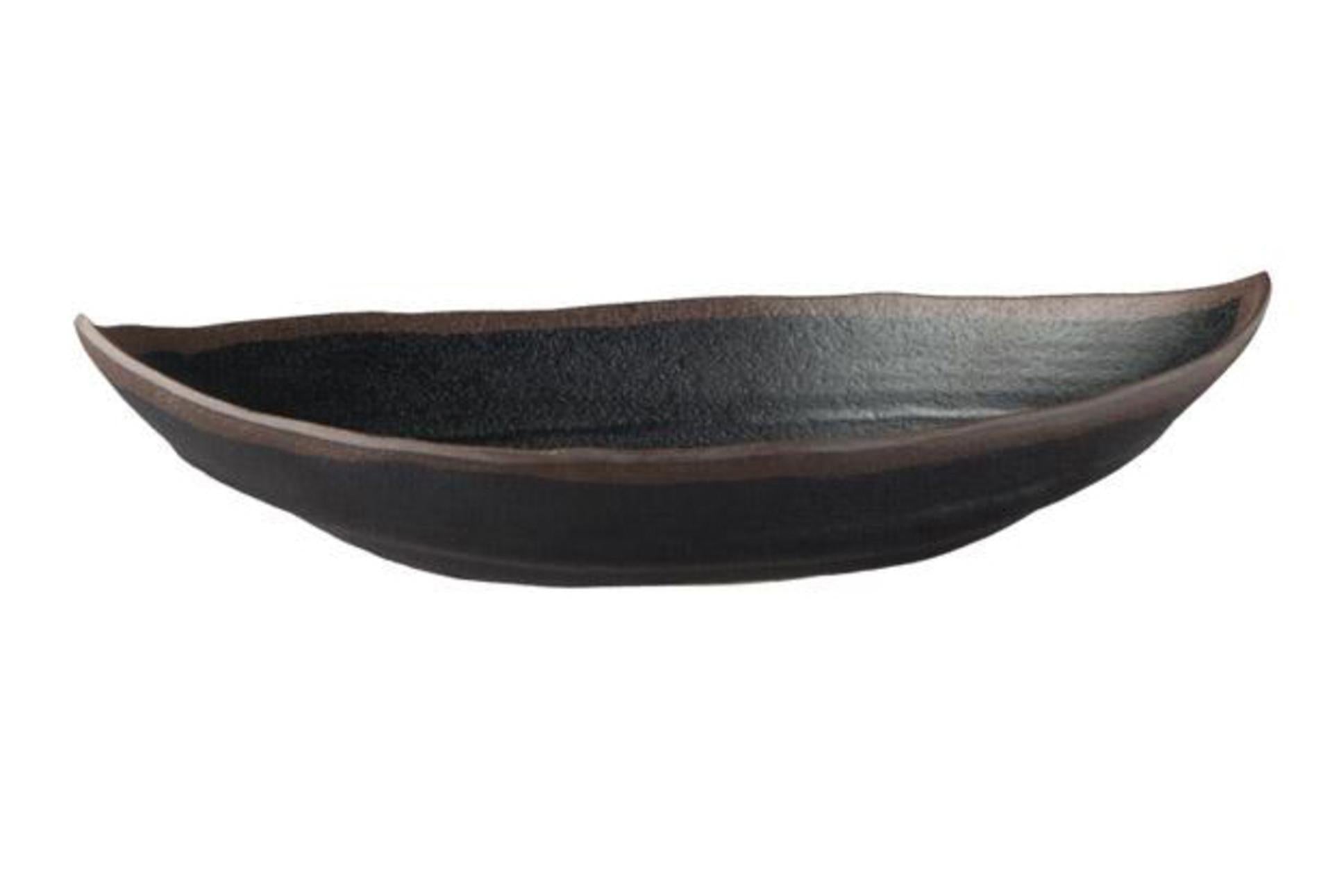 APS Marone Foglia In Melamina H.8 cm - 36 x 19 cm Colore Marrone Scuro Impilabile