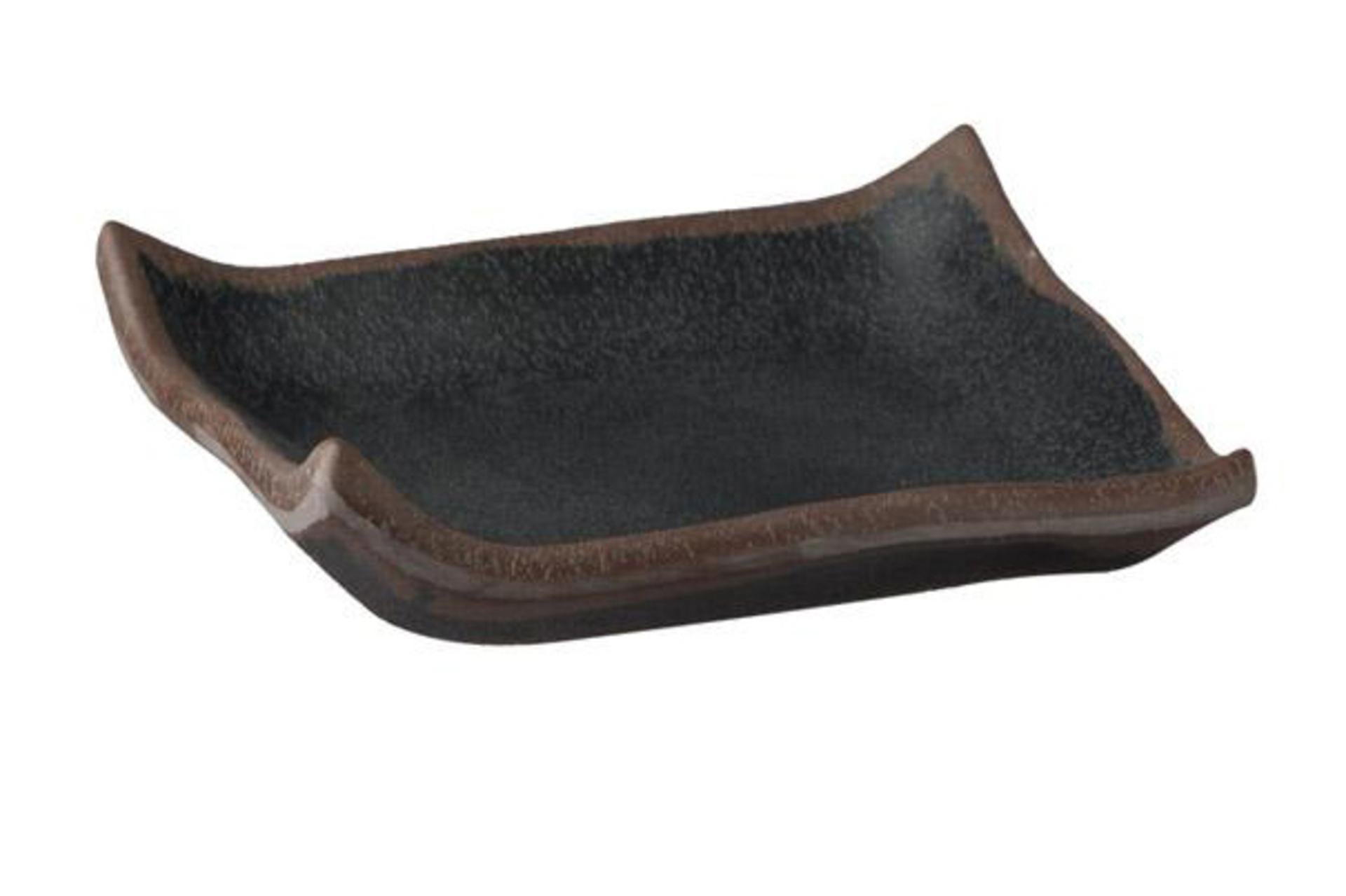 APS Marone Vassoio Quadrato H.2 cm - 14.5 x 14.5 cm In Melamina Marrone Scuro Impilabile