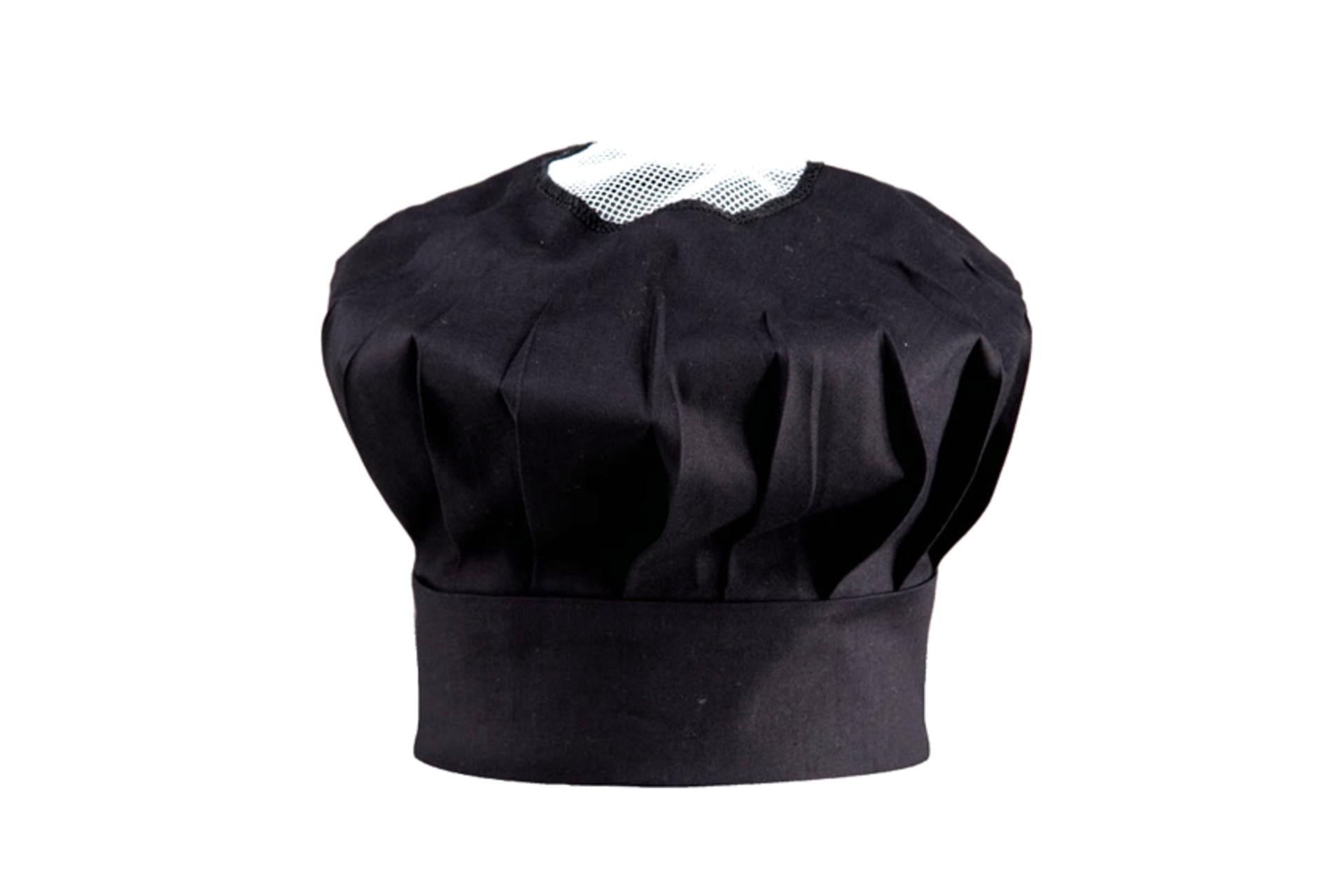 Toma Cappello da Cuoco Nero Regolabile con Velcro - Confezione da 2 Pezzi - Set 2 Pz