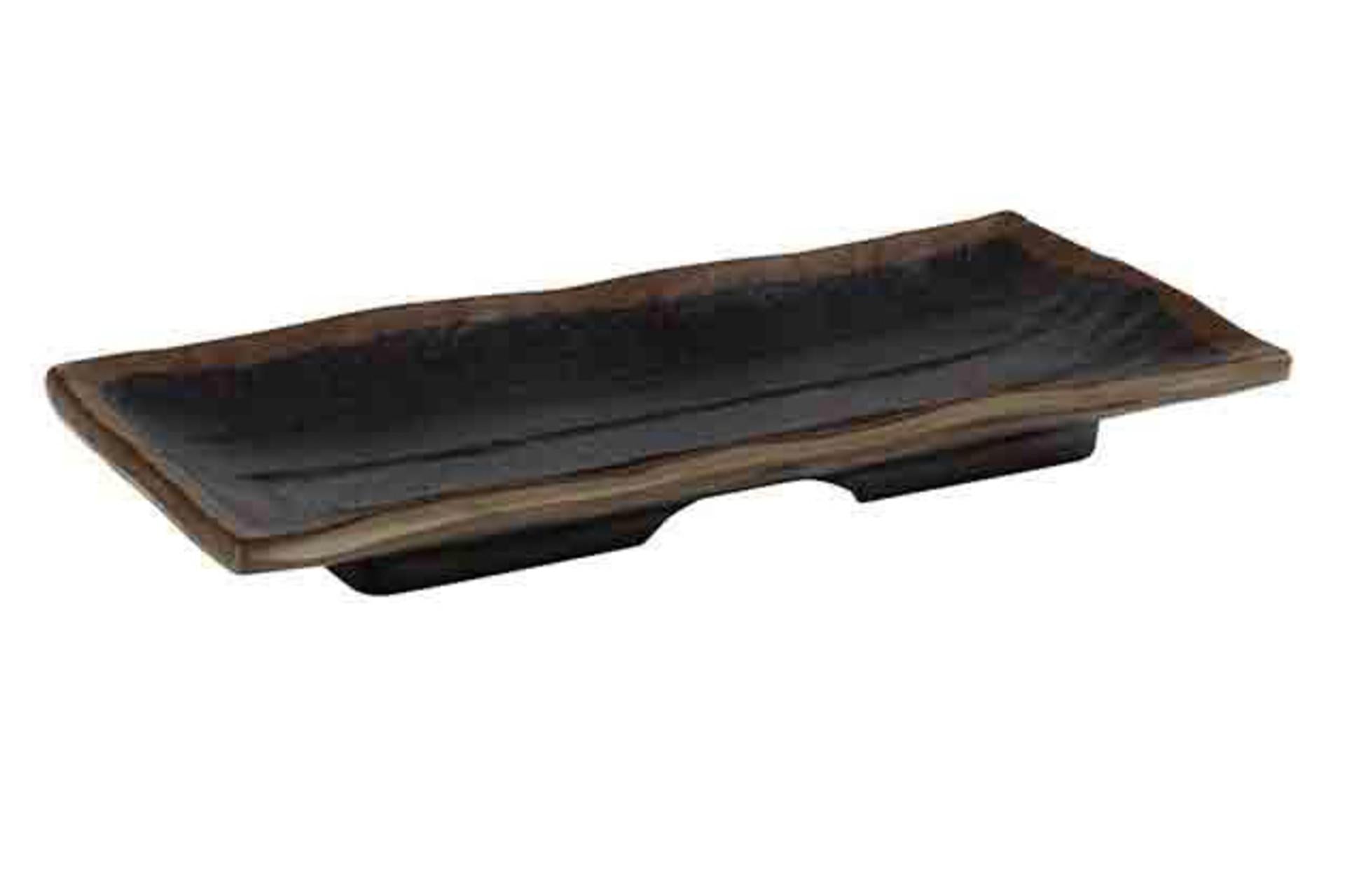 APS Marone Vassoio Melamina H.3 cm - 39 x 16 cm Colore Marrone Scuro Impilabile