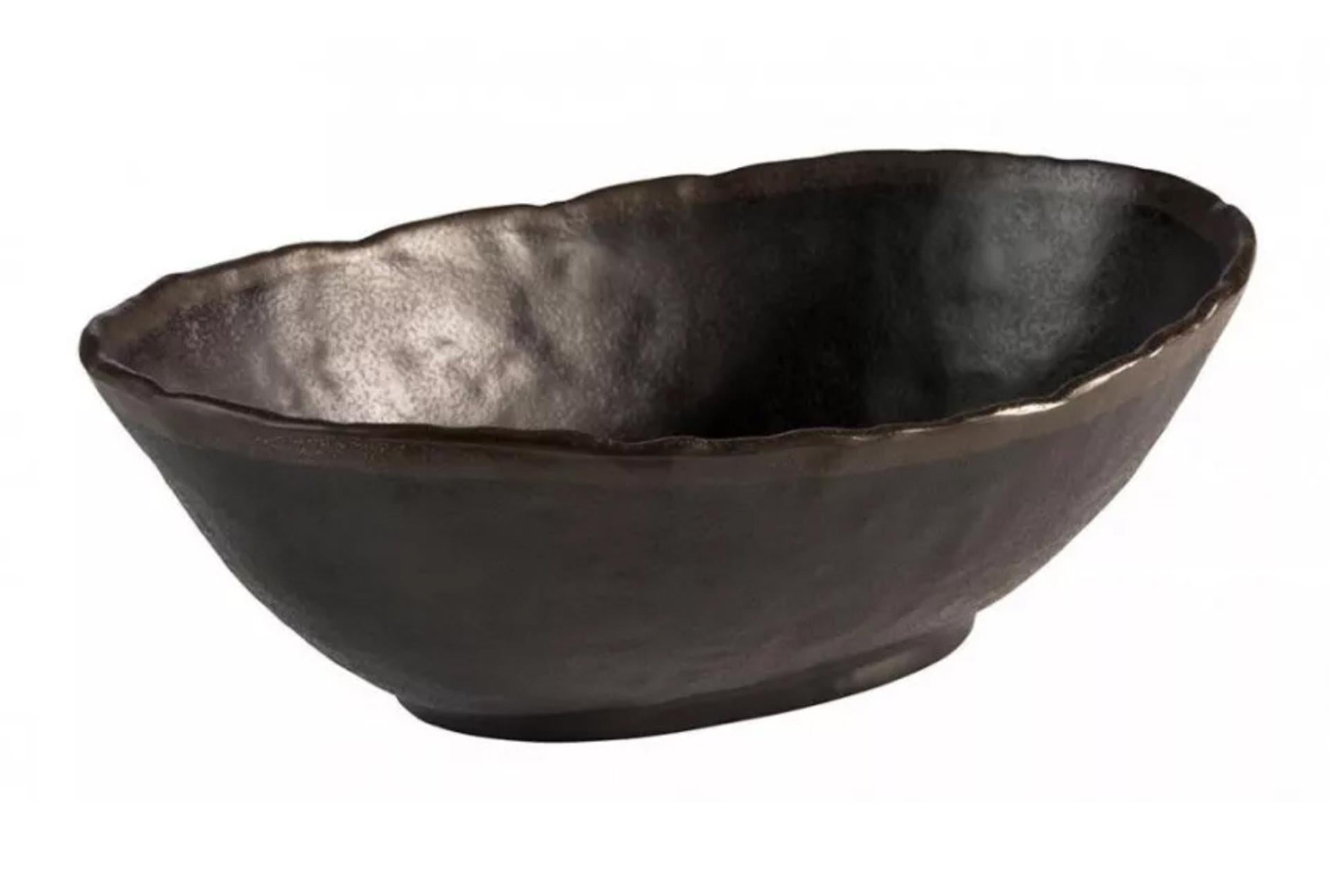 APS Marone Ciotola In Melamina H.9 cm - 27.5 x 19 cm Colore Marrone Scuro Impilabile